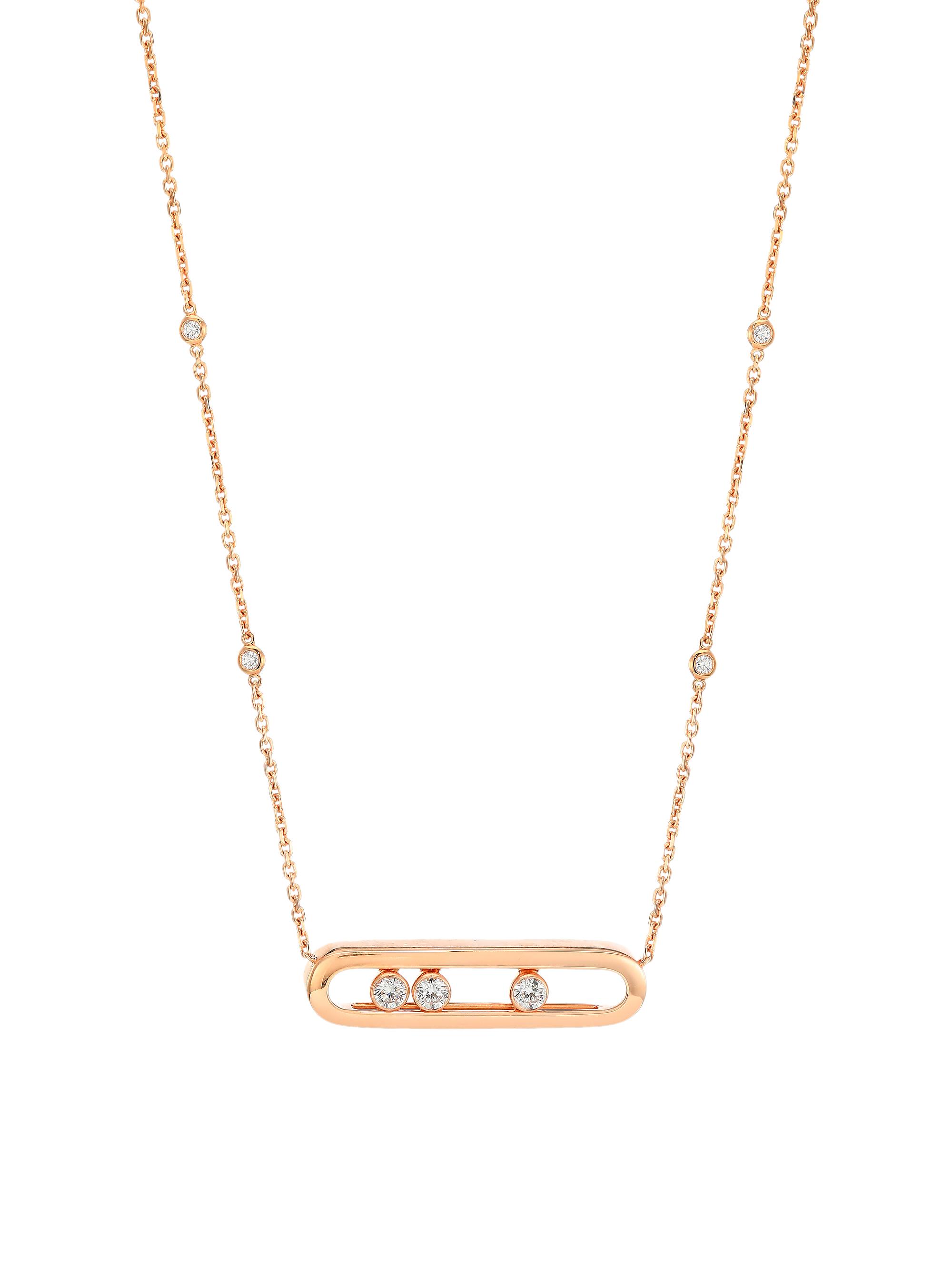 Messika Women's Move Diamond & 18K Rose Gold Necklace