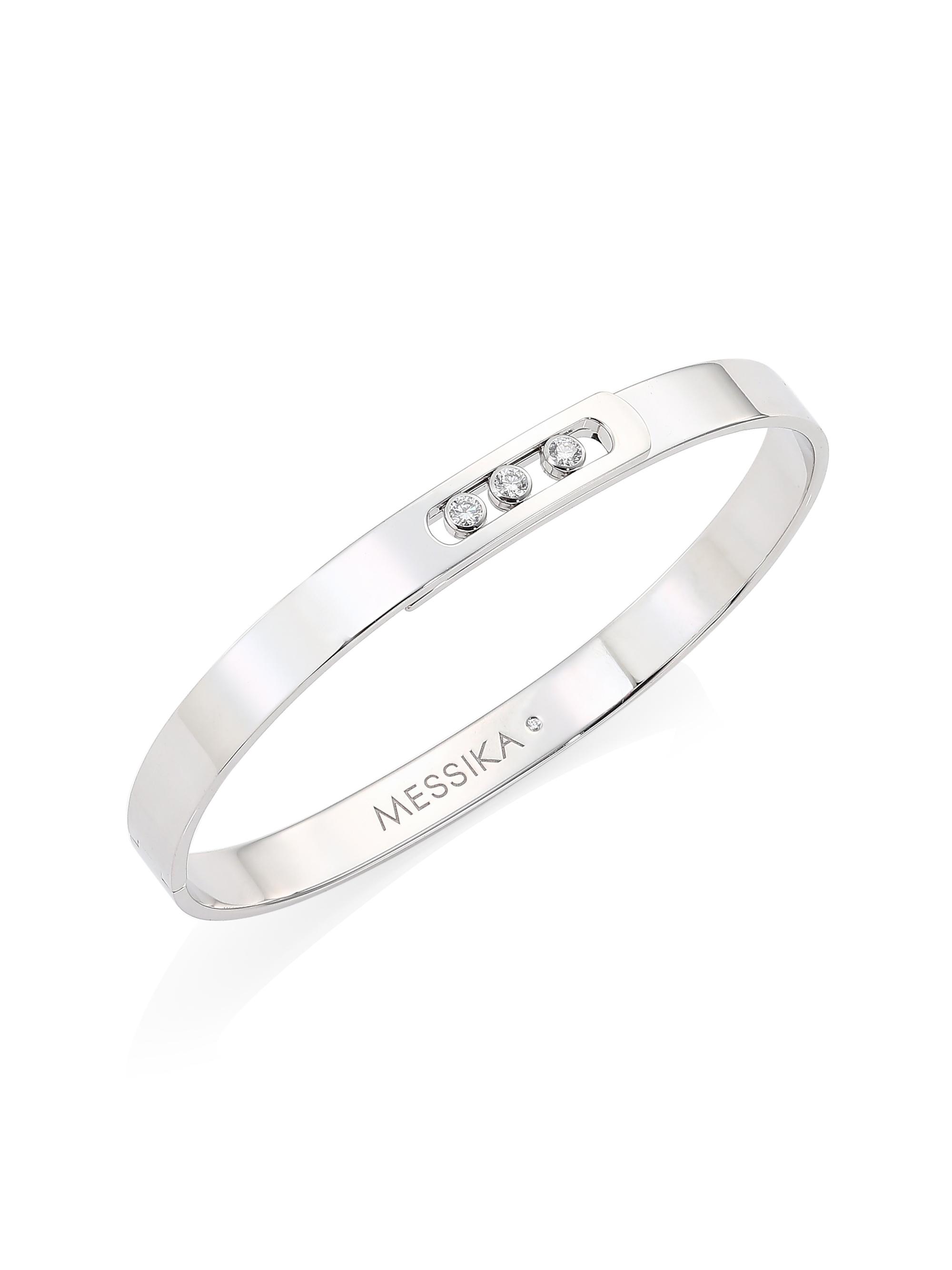 Messika Women's Move Noa 18K White Gold & Diamond Bangle - White Gold