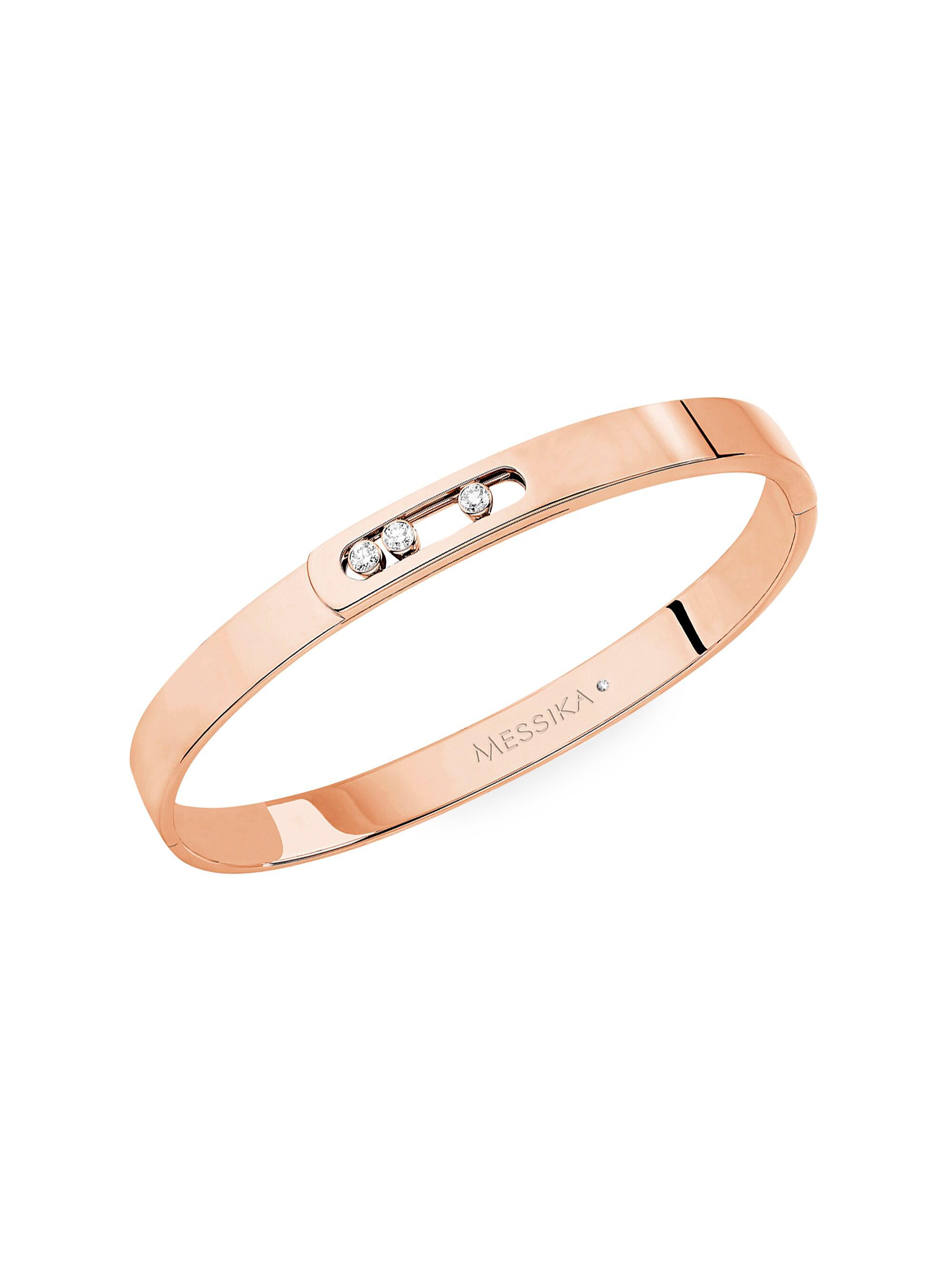 Messika Women's Move Noa 18K Rose Gold & Diamond Bangle - Pink Gold