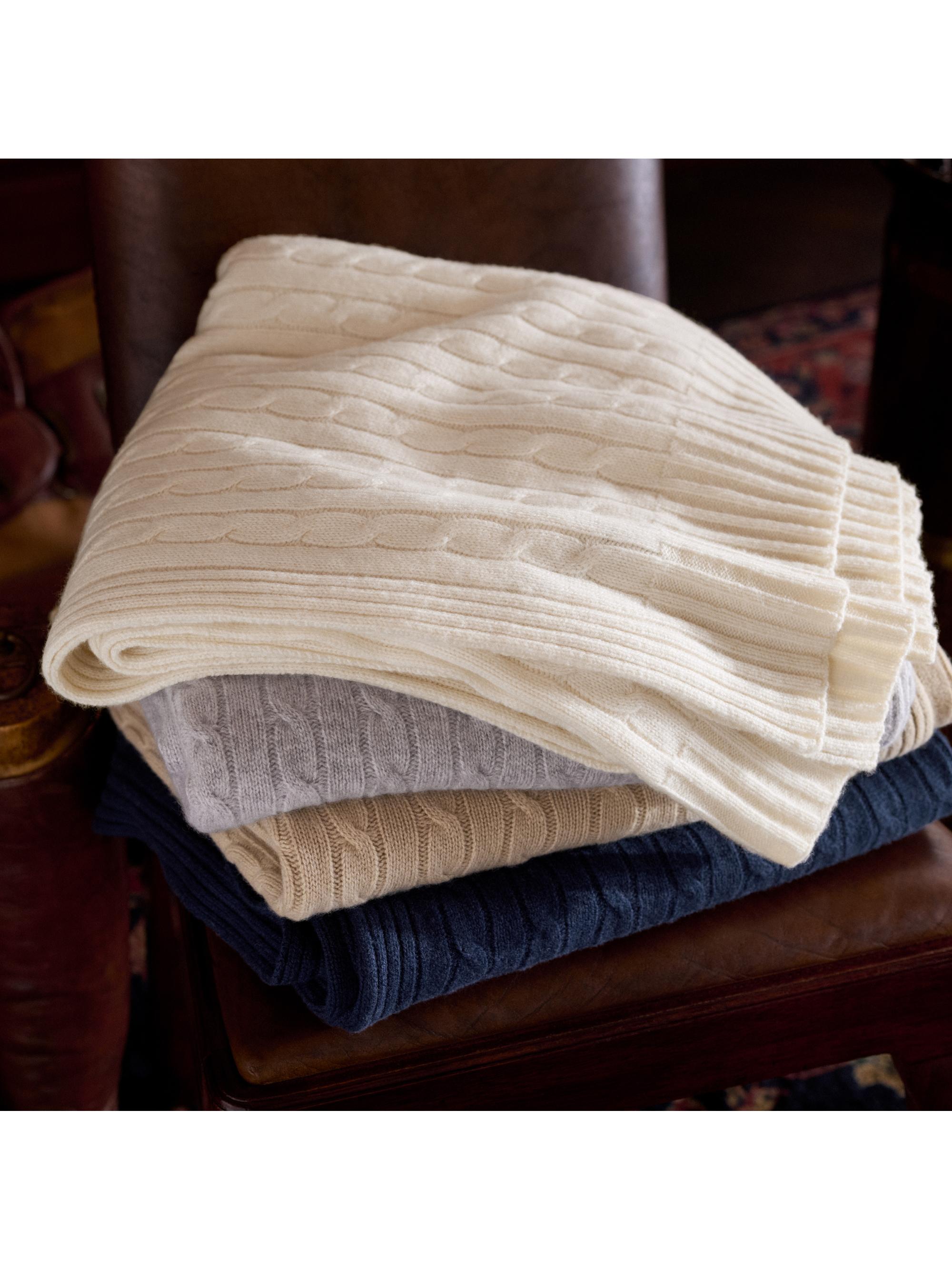 Ralph Lauren Cabled Cashmere Throw Blanket | Saks Fifth Avenue