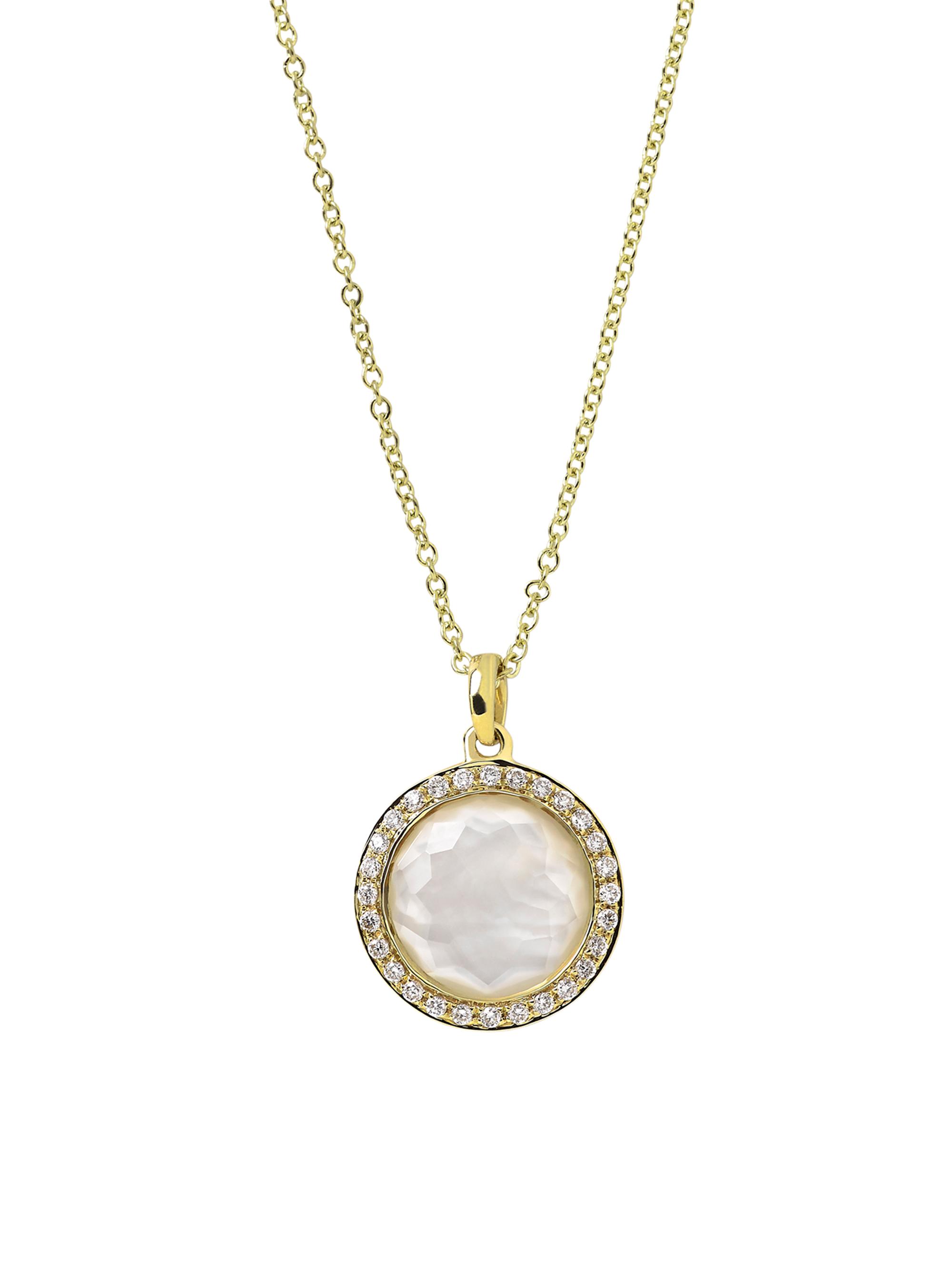 Ippolita Women's Lollipop K Yellow Gold, Mother-Of-Pearl Doublet & Diamond Mini Pendant Necklace - Gold