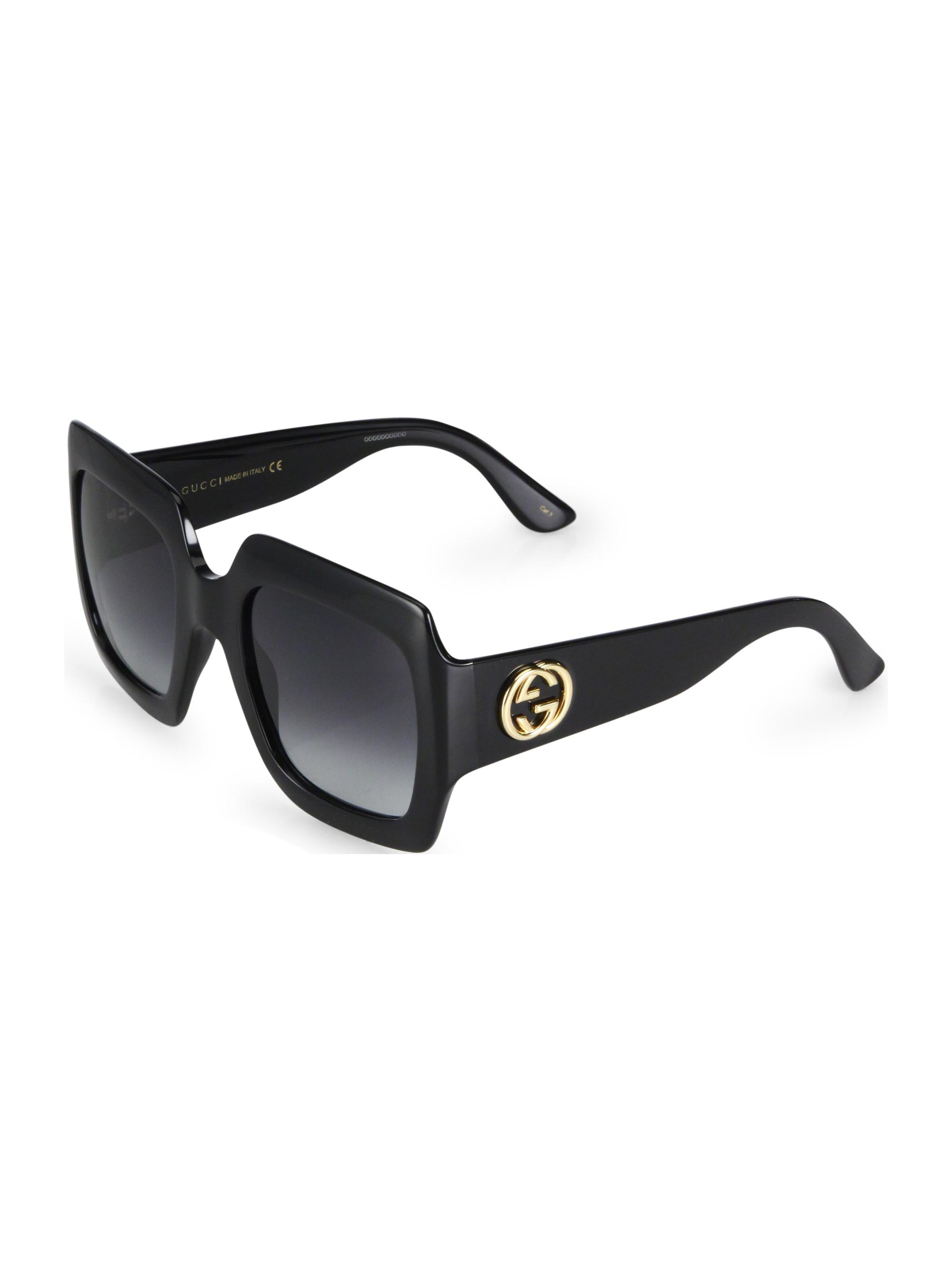 gucci 54mm square sunglasses black