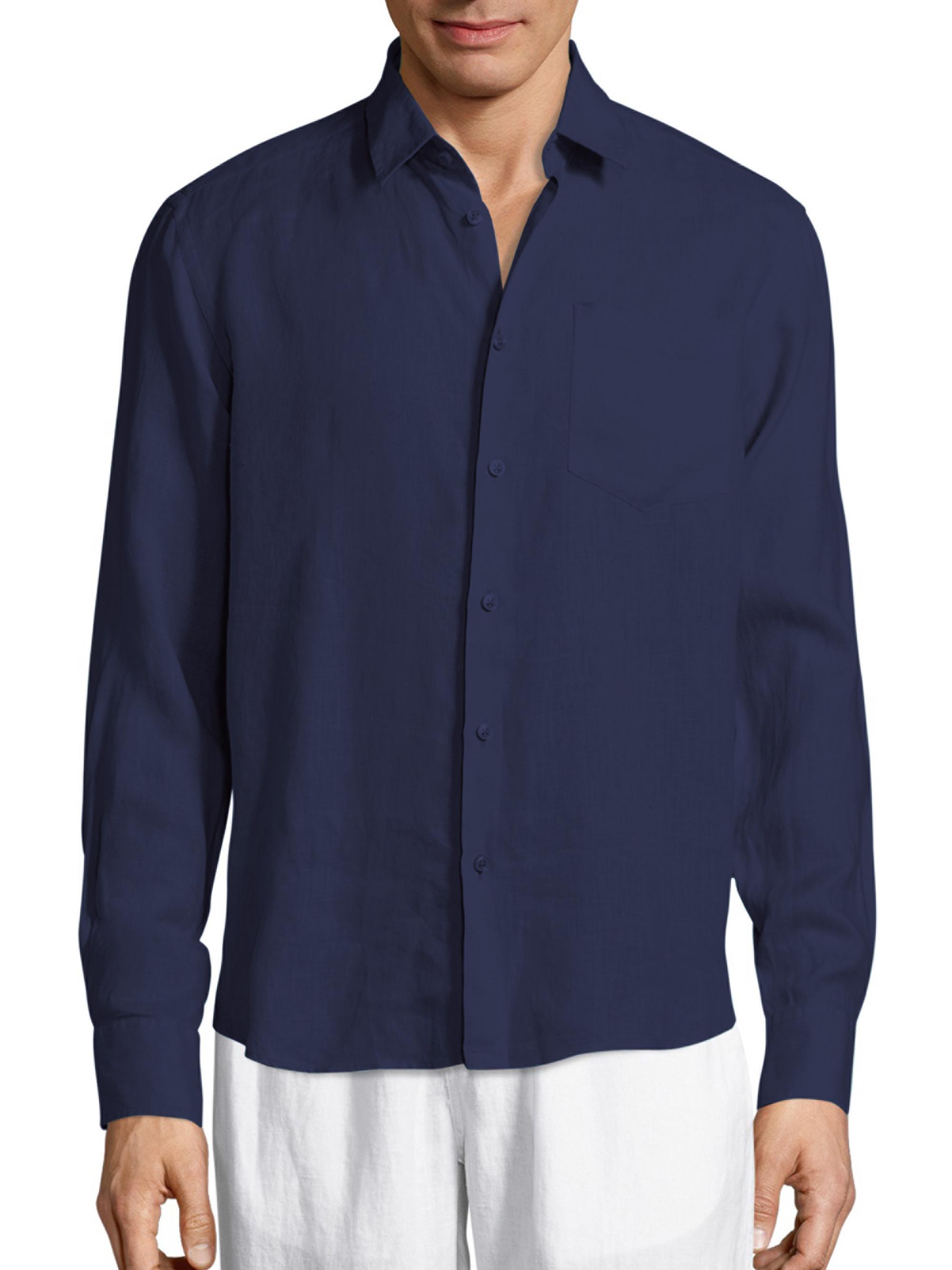 Vilebrequin Men's Lagoon Linen Shirt - Navy