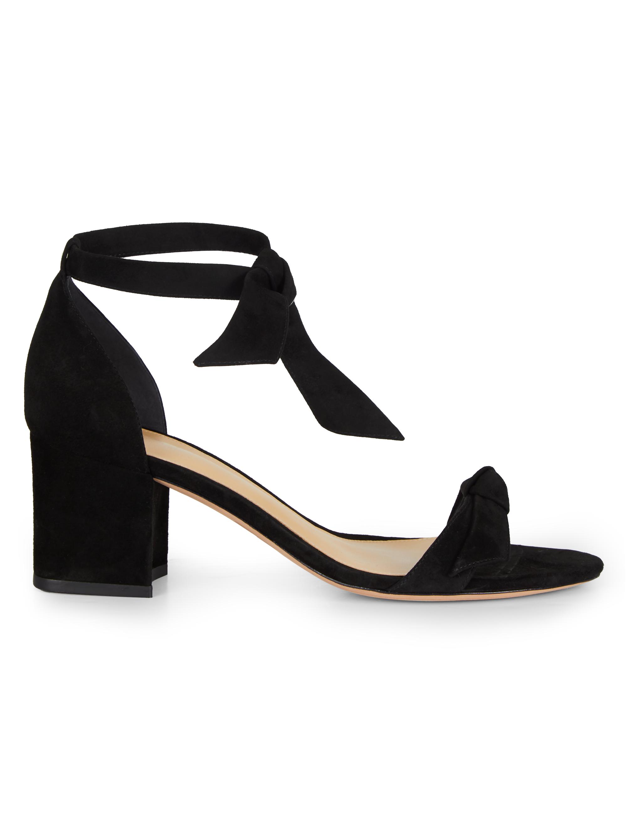 Alexandre Birman Women's Clarita Bow Suede Sandals - Black