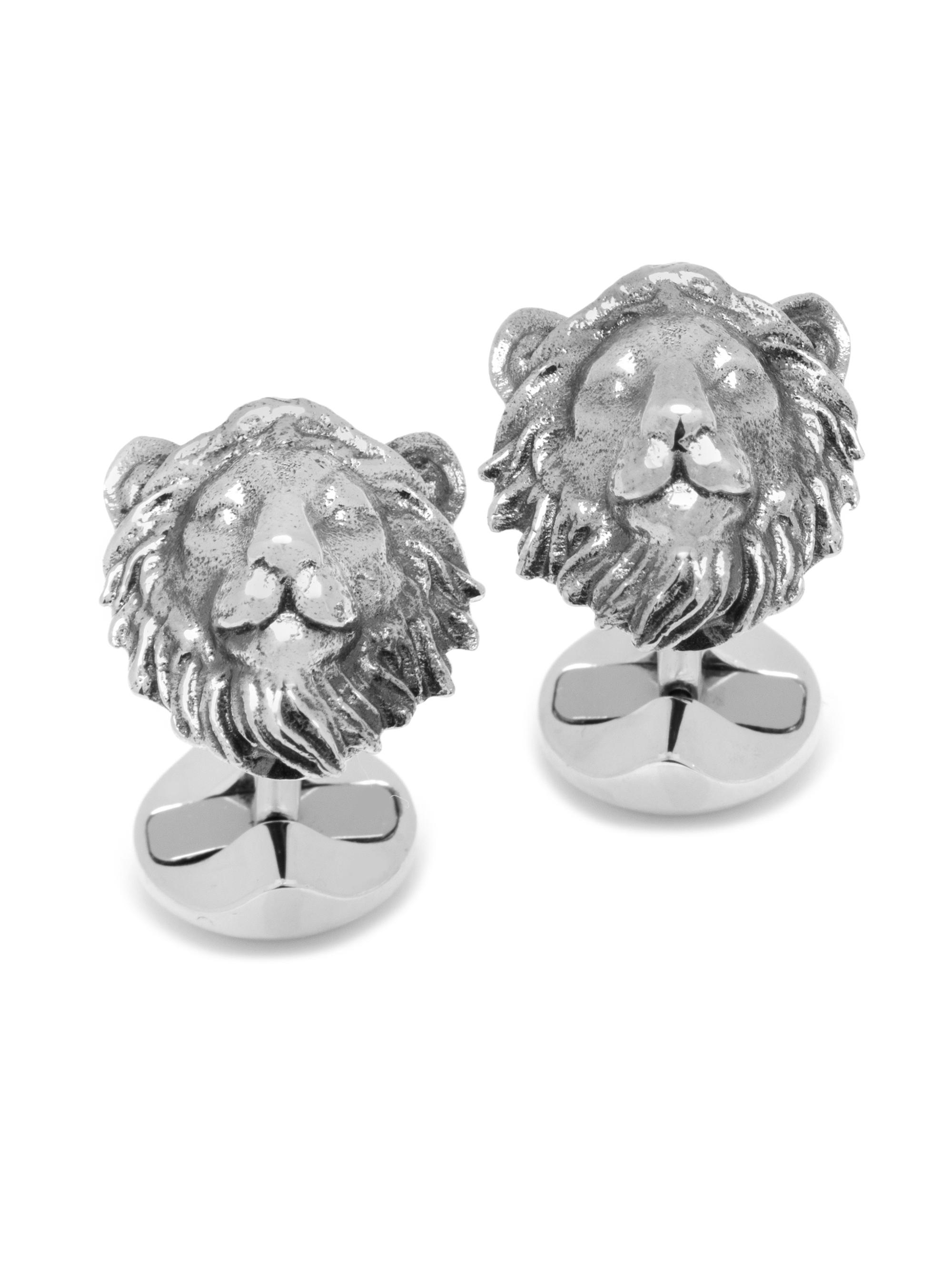 Cufflinks, Inc. Men's Sterling Silver Lion Head Cuff Links - Silver