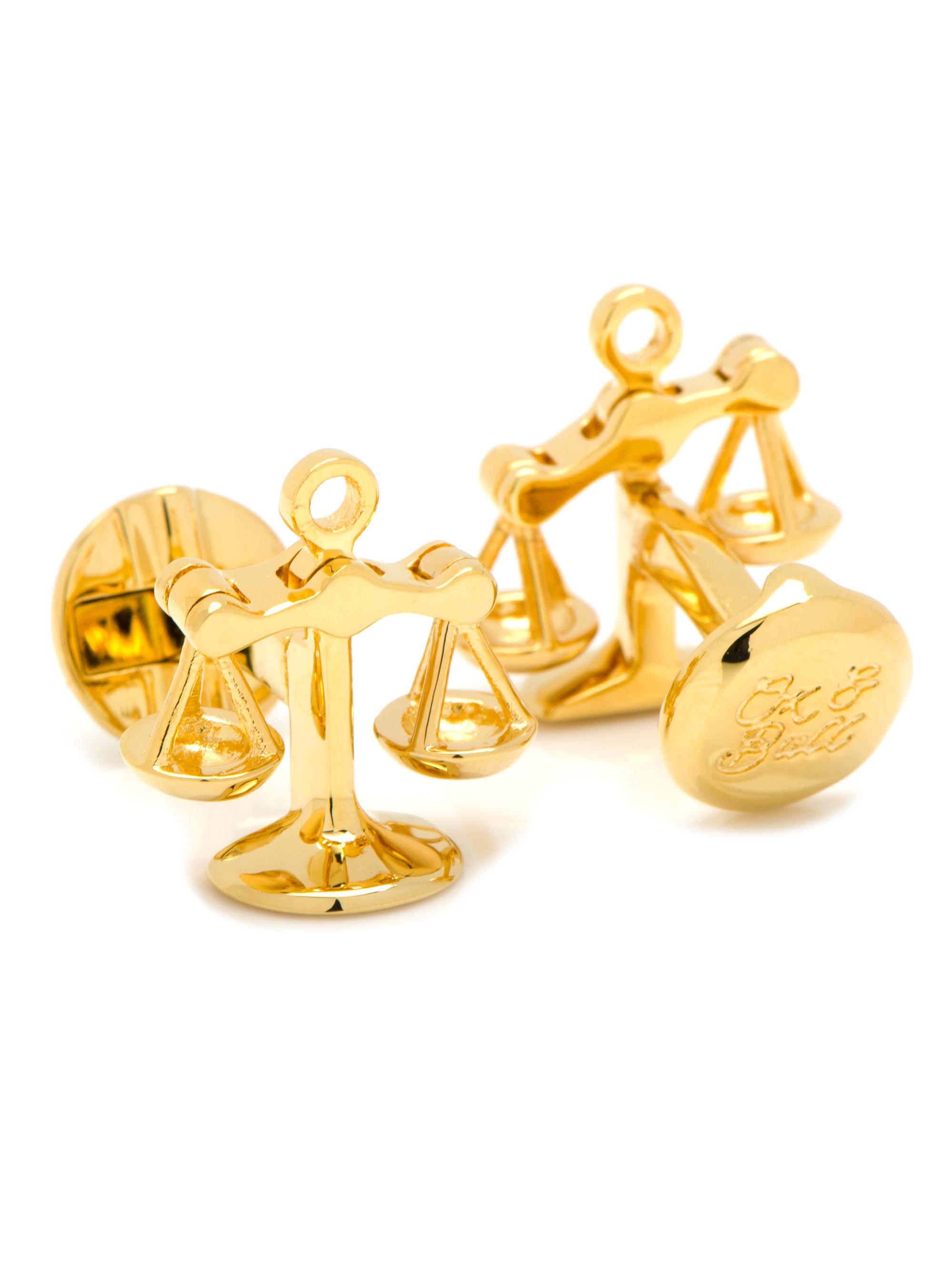 Cufflinks, Inc. Men's Goldtone Moving Parts Scales of Justice Cuff Links - Gold