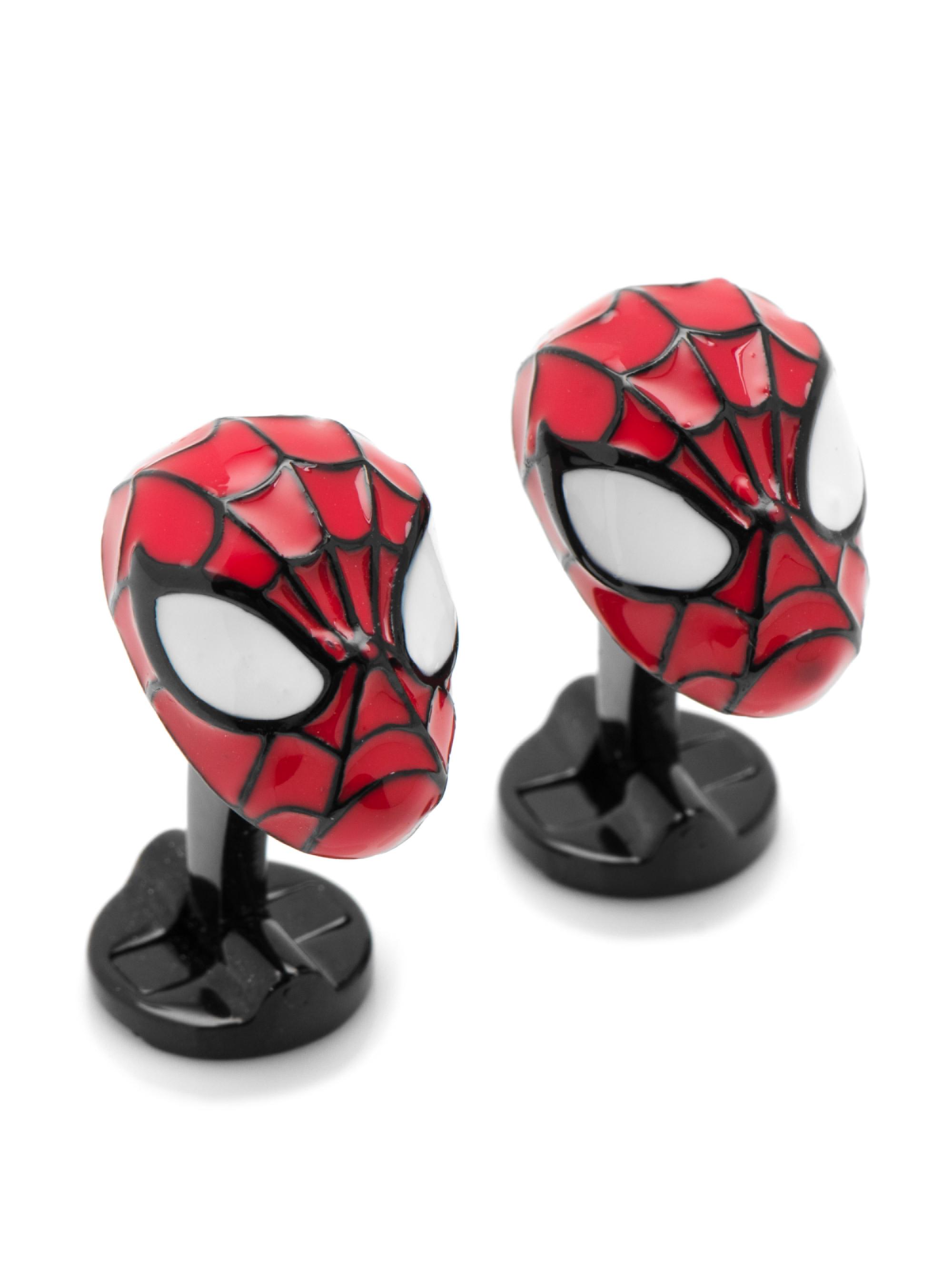 Cufflinks, Inc. Men's Marvel Comics Silvertone 3D Spiderman Cuff Links - Red