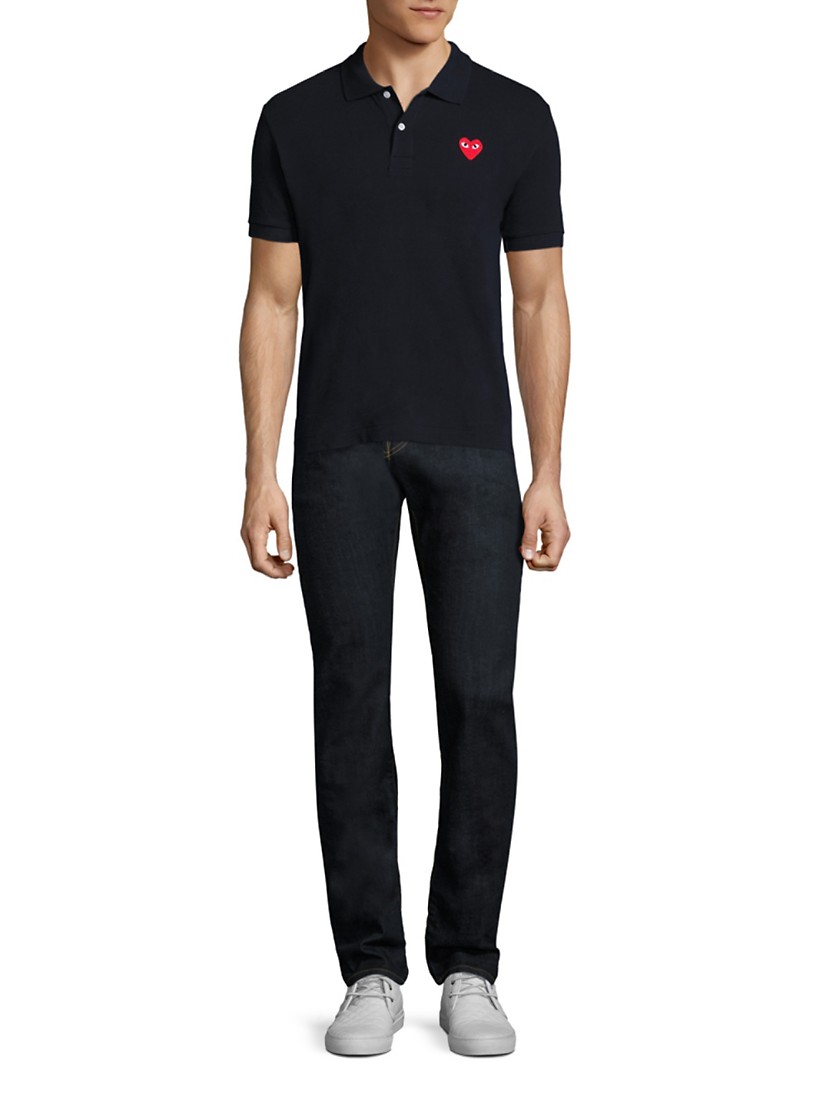 Shop Comme des Garçons PLAY Heart Applique Polo | Saks Fifth Shop Comme des Garçons PLAY Heart Applique Polo | Saks Fifth