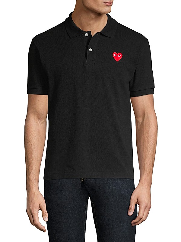 Shop Comme des Garçons PLAY Heart Applique Polo | Saks Fifth Shop Comme des Garçons PLAY Heart Applique Polo | Saks Fifth