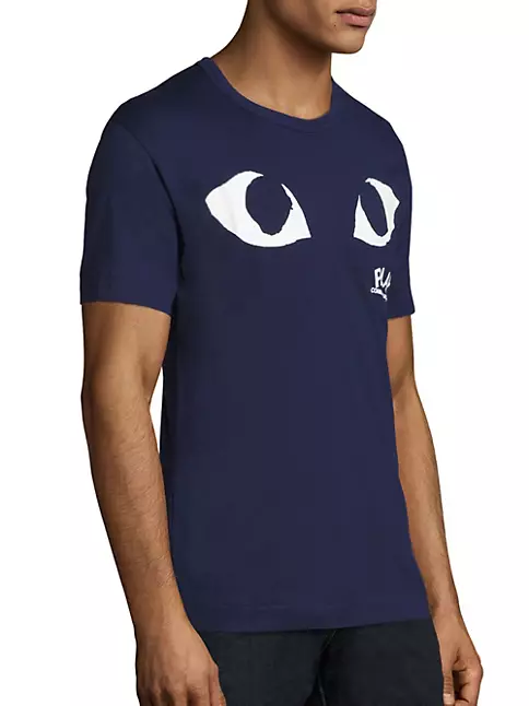Comme des Garçons Play Men's Short Sleeve Eye T-Shirt - Navy - Size XXL