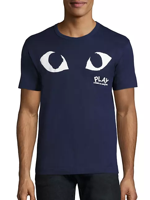 Comme des Garçons Play Men's Short Sleeve Eye T-Shirt - Navy - Size XXL