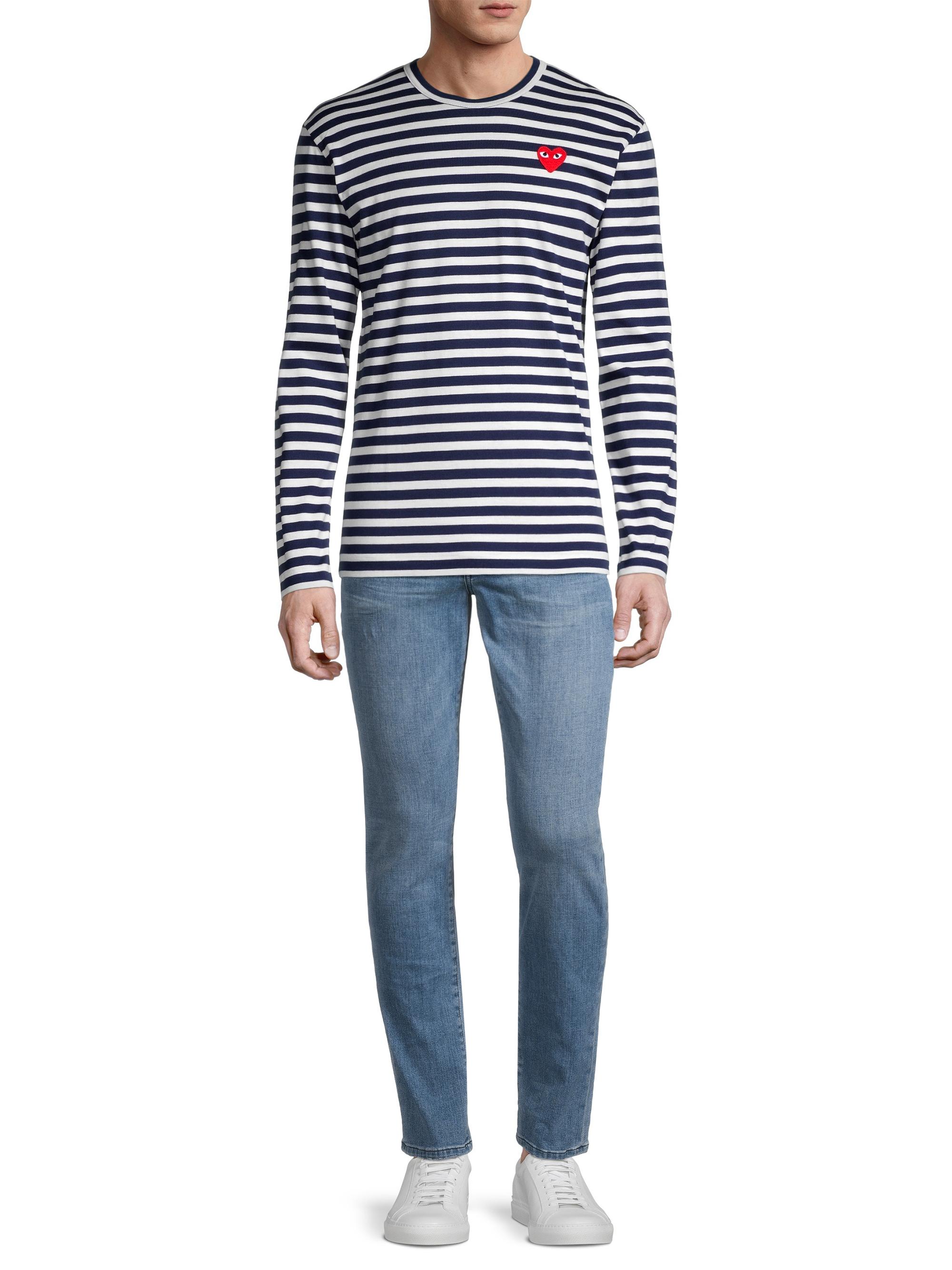 Comme des Garçons PLAY Long Sleeve Striped T-Shirt | Saks Fifth Avenue
