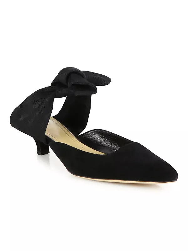 Shop The Row Coco Bow Suede & Grosgrain Mules | Saks Fifth Avenue