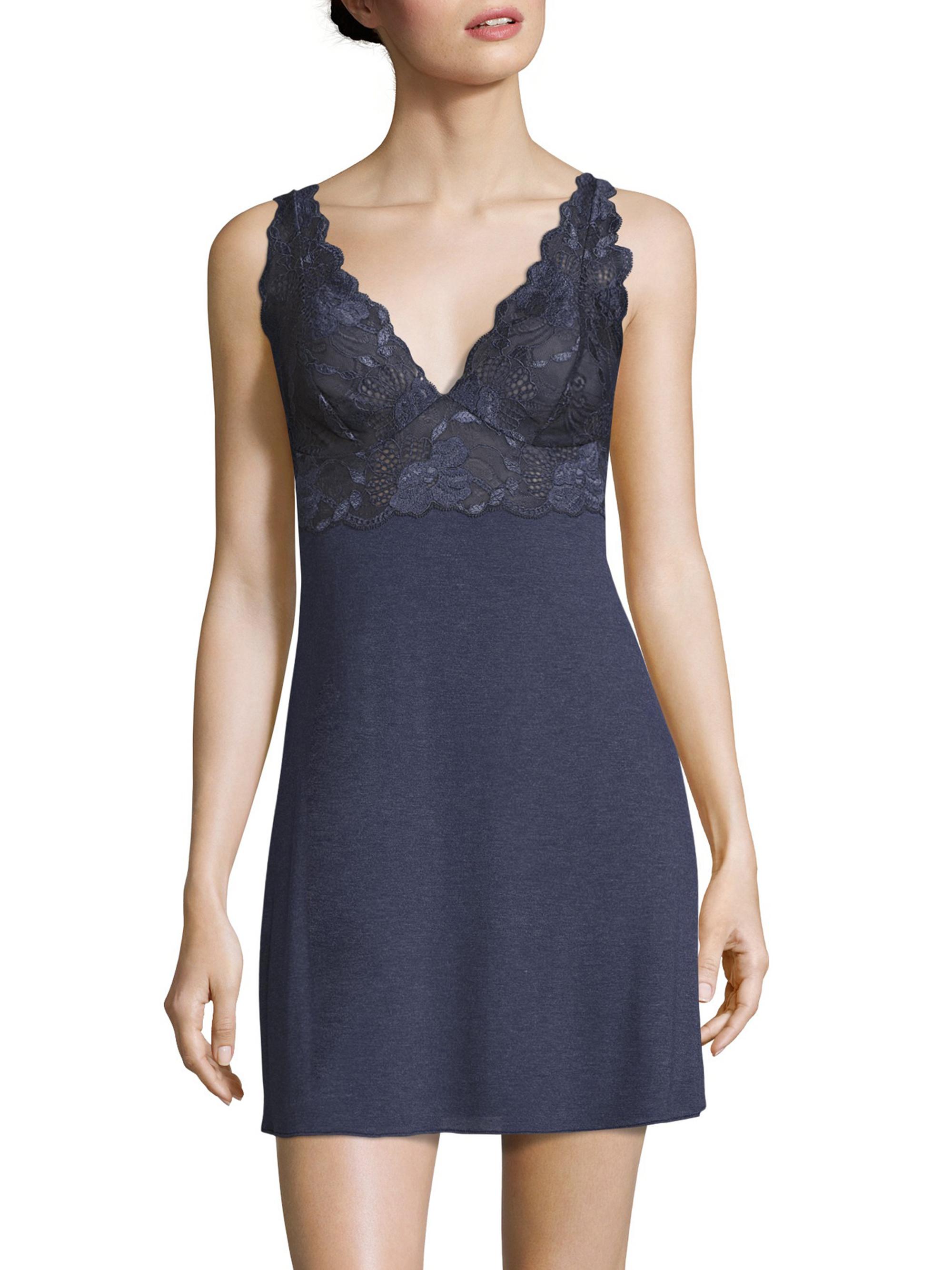 Natori Women's Zen Floral Chemise - Night Blue