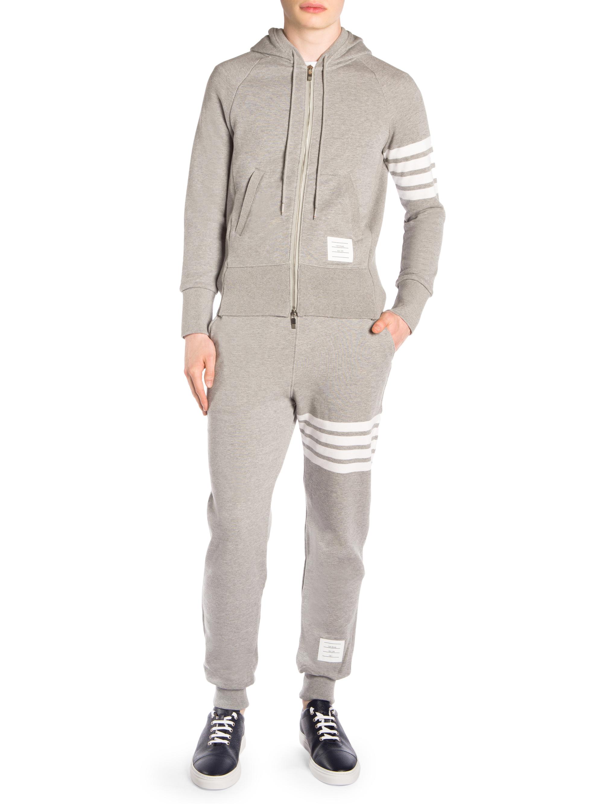 Thom Browne Zip-Up Bar Striped Hoodie | Saks Fifth Avenue