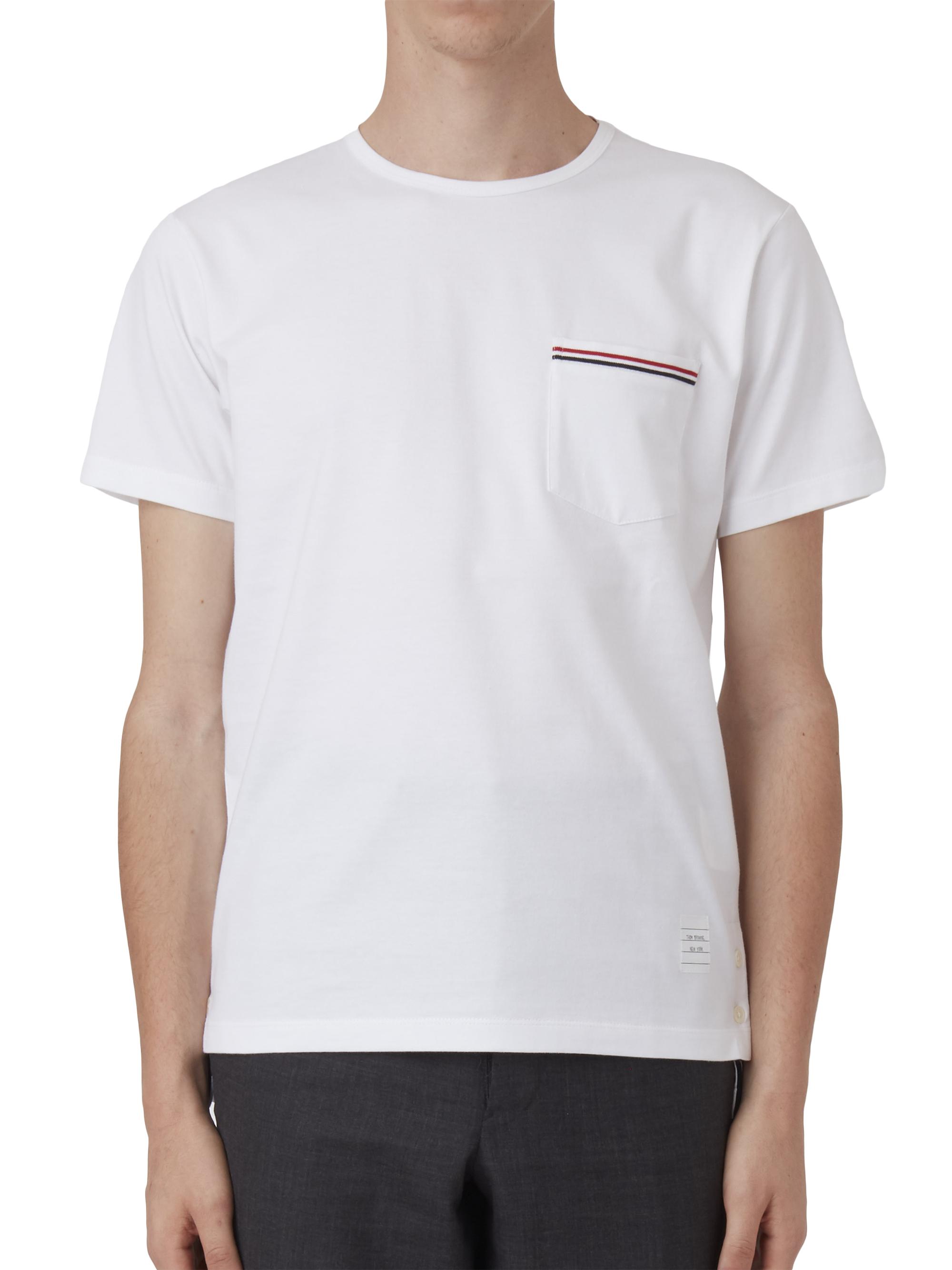 Thom Browne Men's Cotton Pocket Tee - White