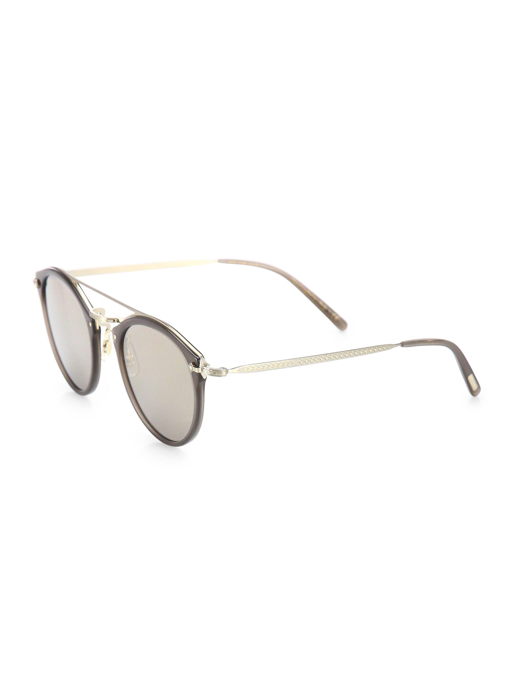 Oliver Peoples Men's Remick 50MM Round Sunglasses - Beige