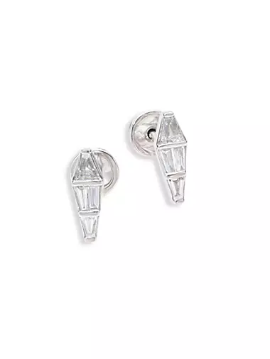 Spectrum Tapered Diamond & 18K White Gold Stud Earrings