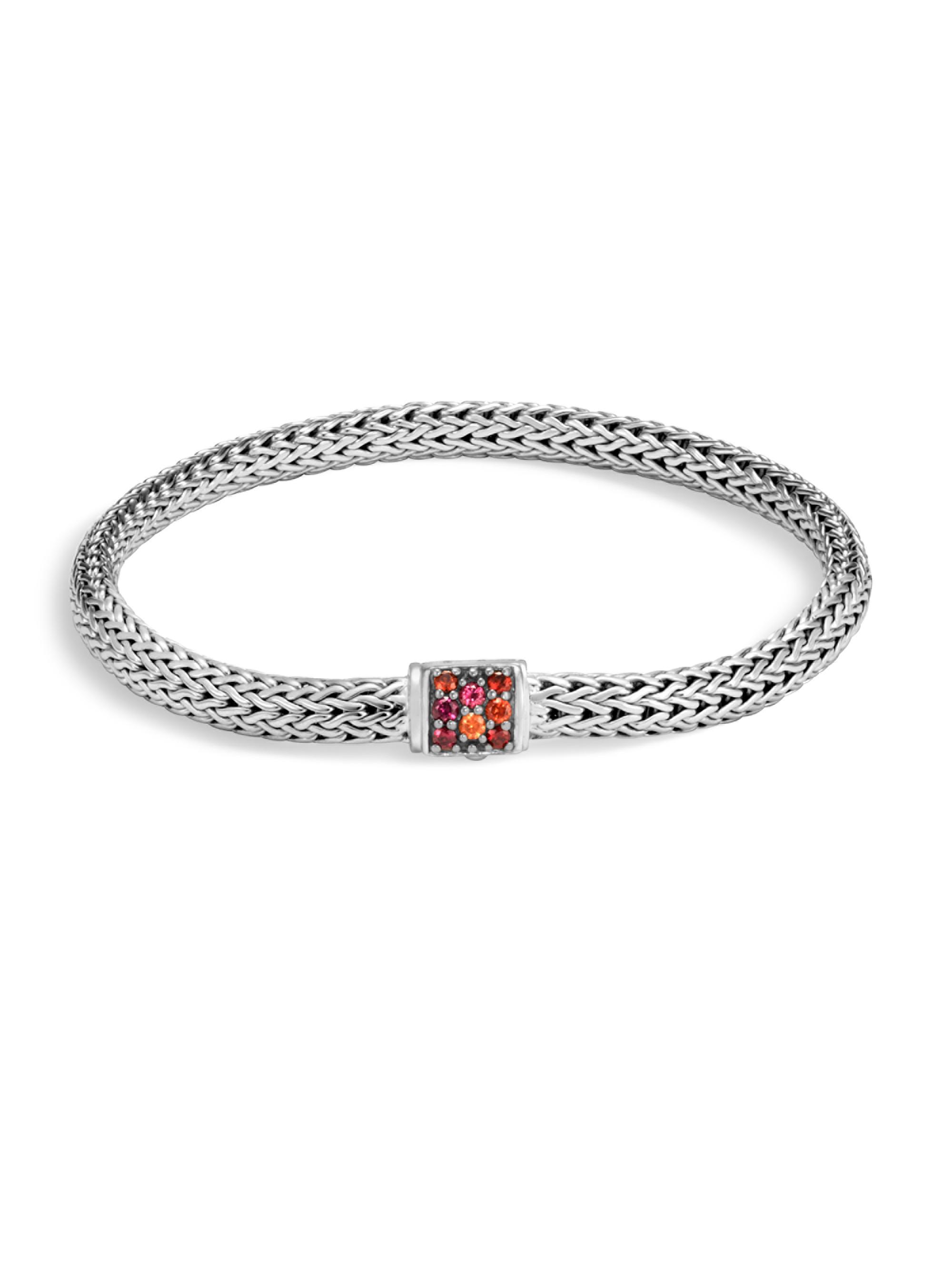 John Hardy Women's Classic Chain Gemstone & Sterling Silver Extra-Small Bracelet - Red Sapphire