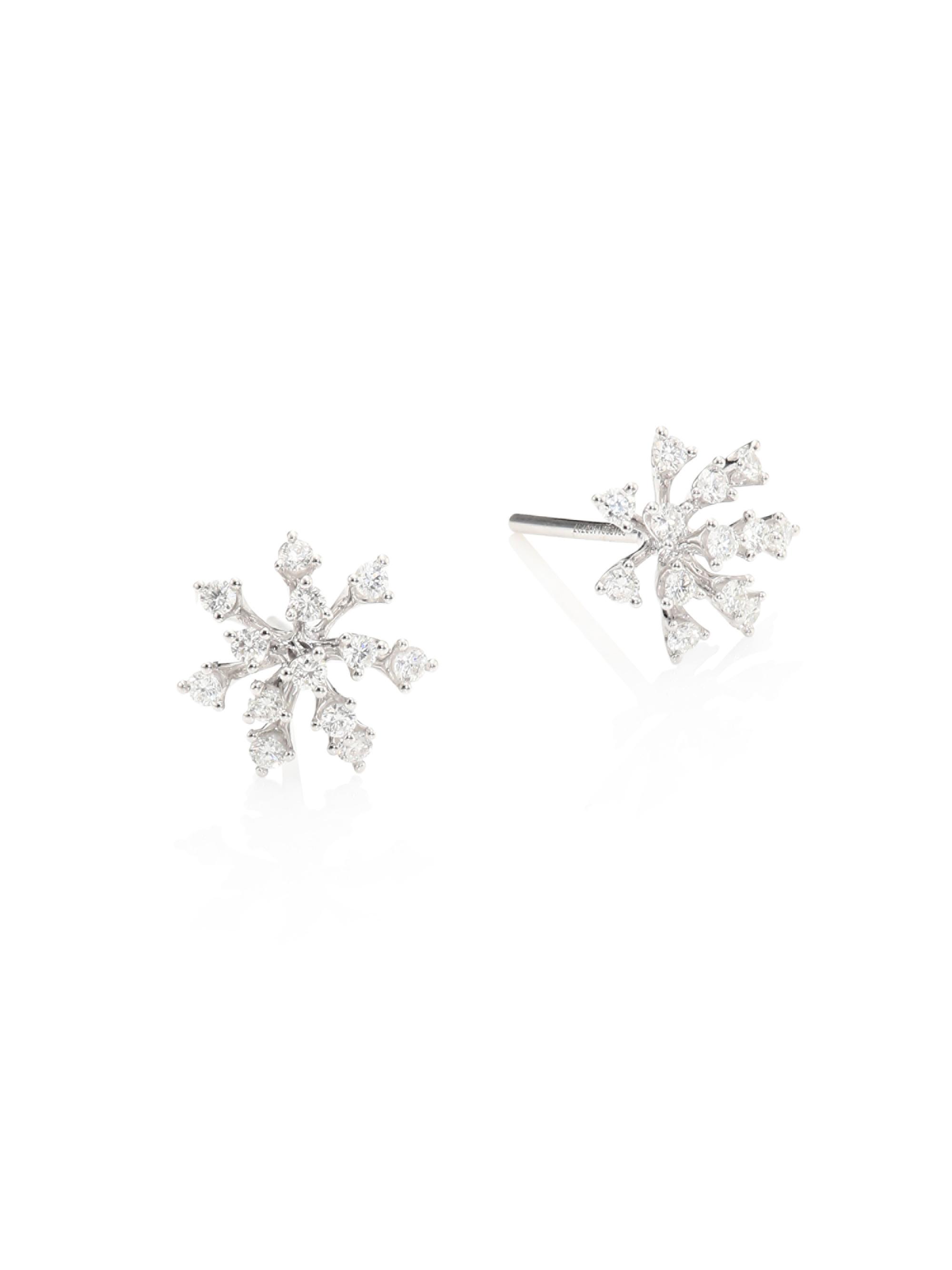 Hueb Women's Modern Diamond & 18K White Gold Stud Earrings - Gold