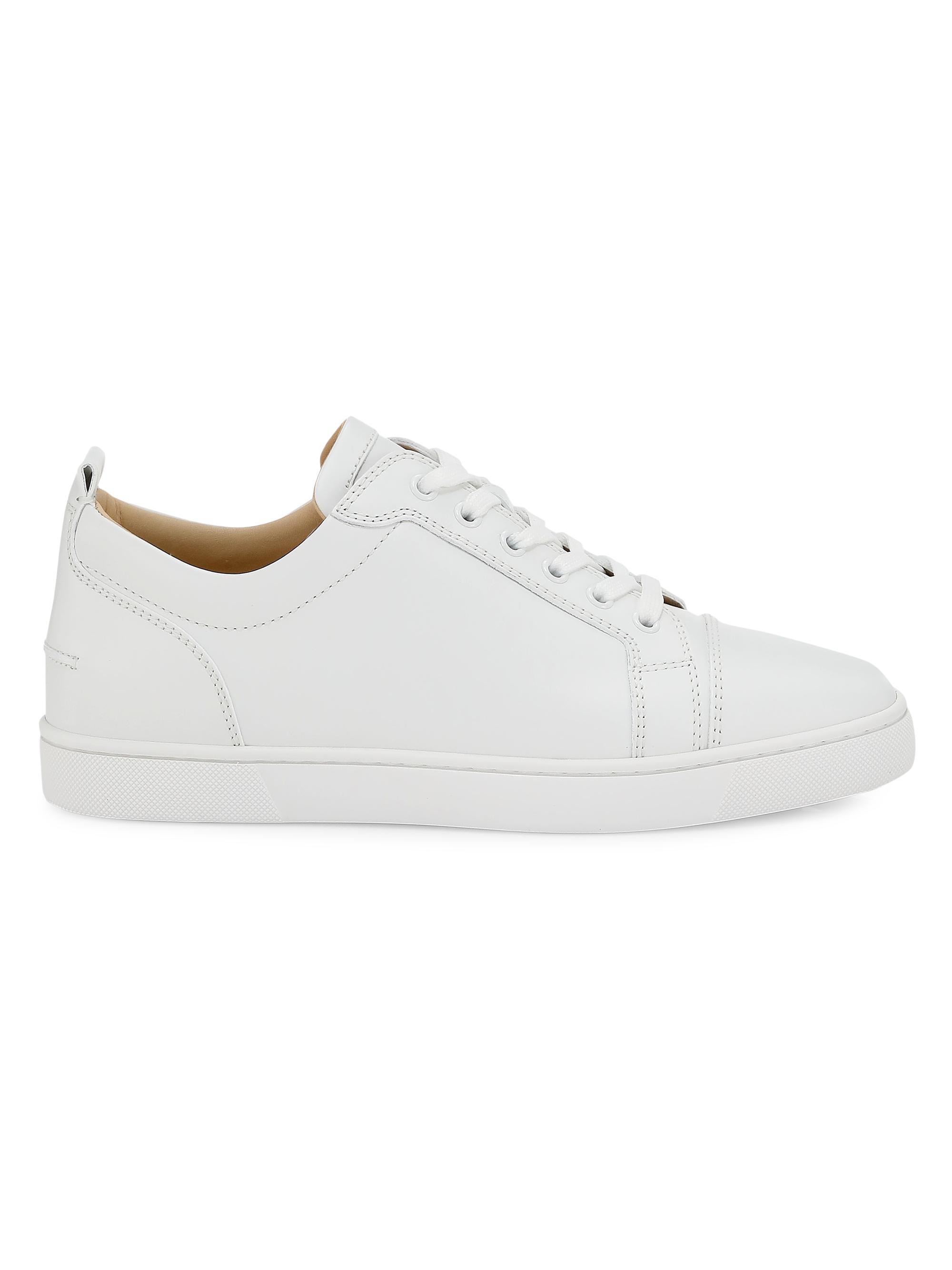 靴 Christian Louboutin White Louis Junior Spikes - Sneakers - Calf leather and spikes