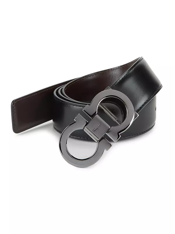 Salvatore Ferragamo Gancini-buckle Leather Belt - Black