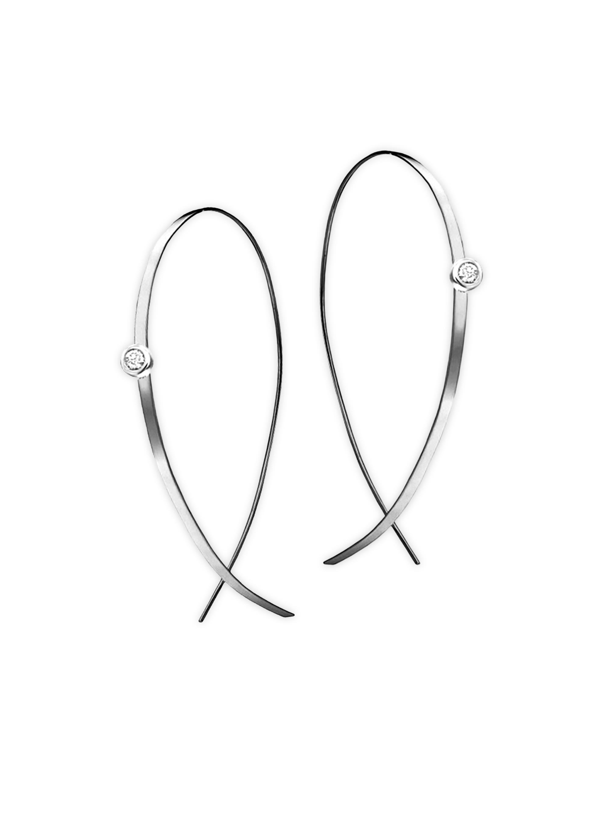 Lana Women's Diamond & 14K White Gold Hoop Earrings - White Gold