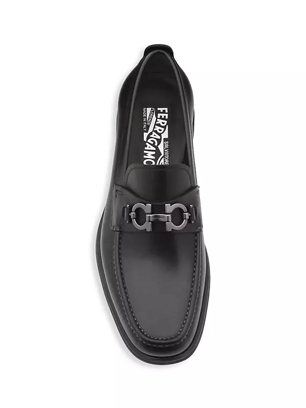 Shop FERRAGAMO David Gancini Bit Leather Loafers | Saks Fifth Avenue