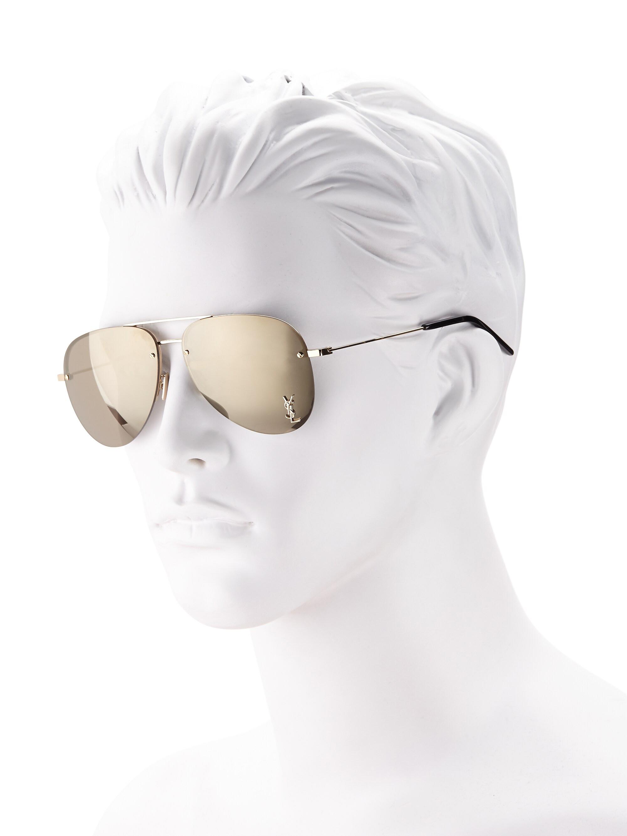 Saint Laurent 60MM Aviator Sunglasses | Saks Fifth Avenue