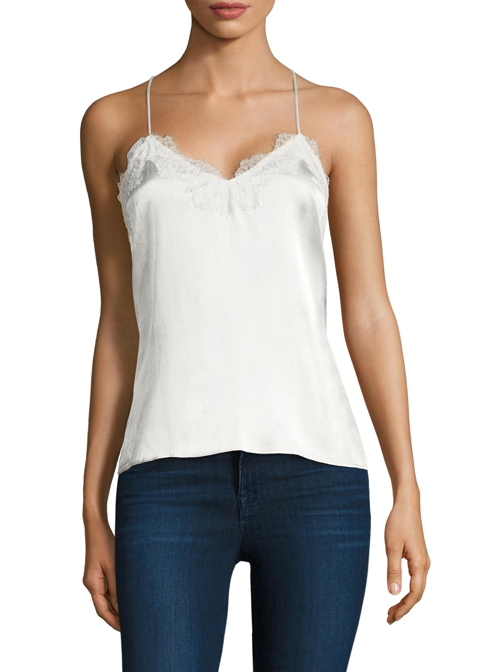 Cami NYC Women's Racer Silk Charmeuse Camisole - White