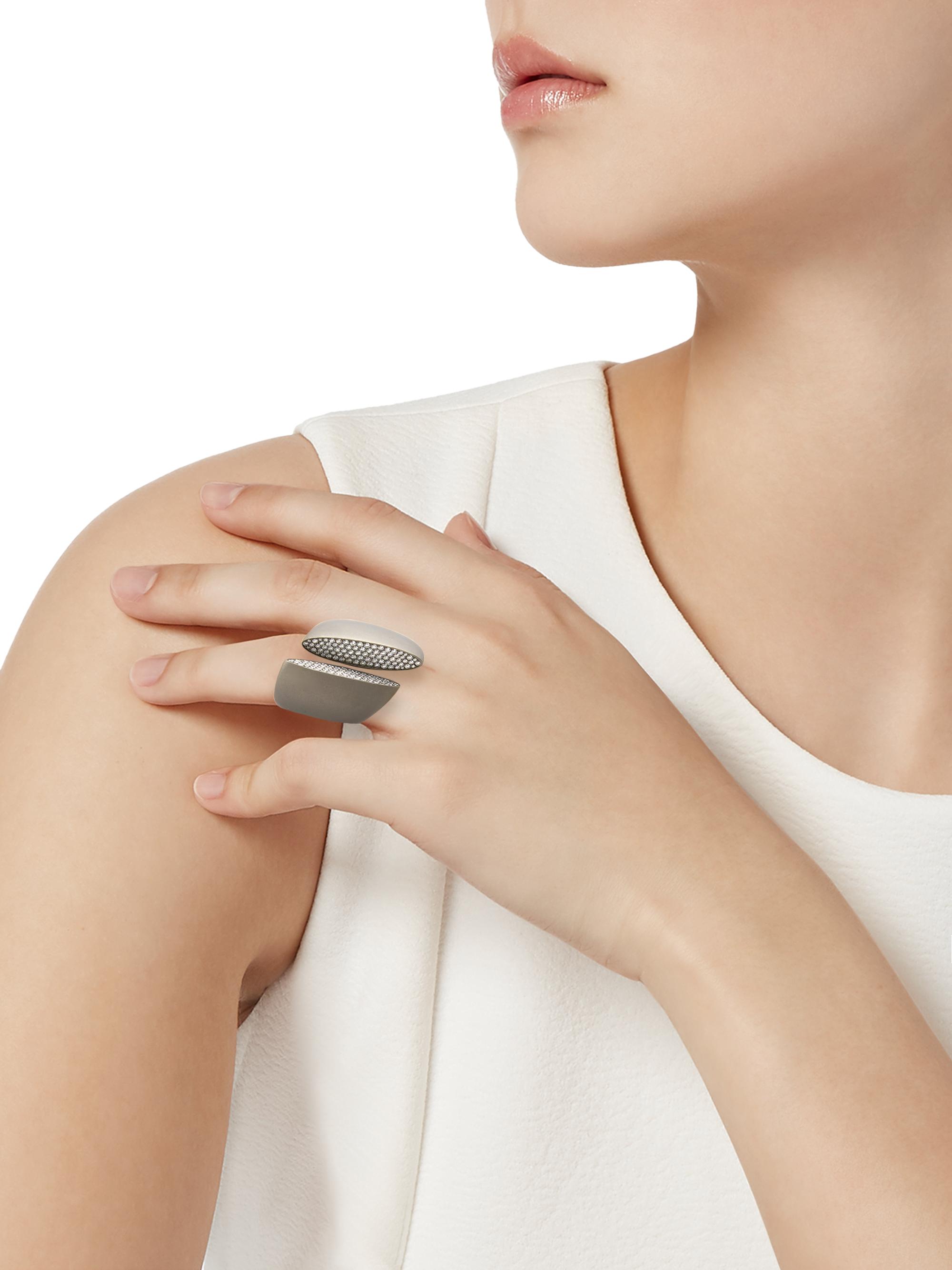 Vhernier Eclisse Titanium & Diamond Ring | Saks Fifth Avenue