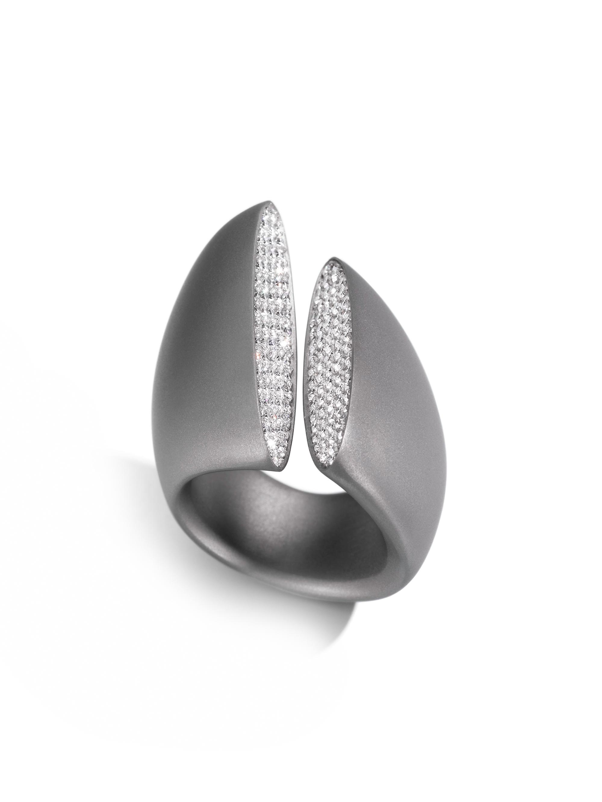 Vhernier Women's Eclisse Titanium & Diamond Ring
