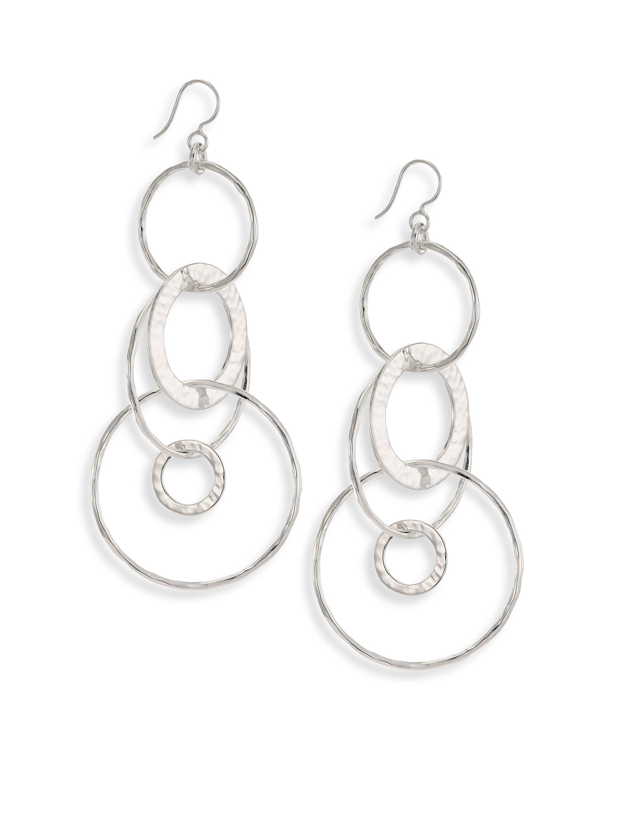 Ippolita Women's Classico Jumbo Sterling Silver Hammered Jet Set Earrings - Silver