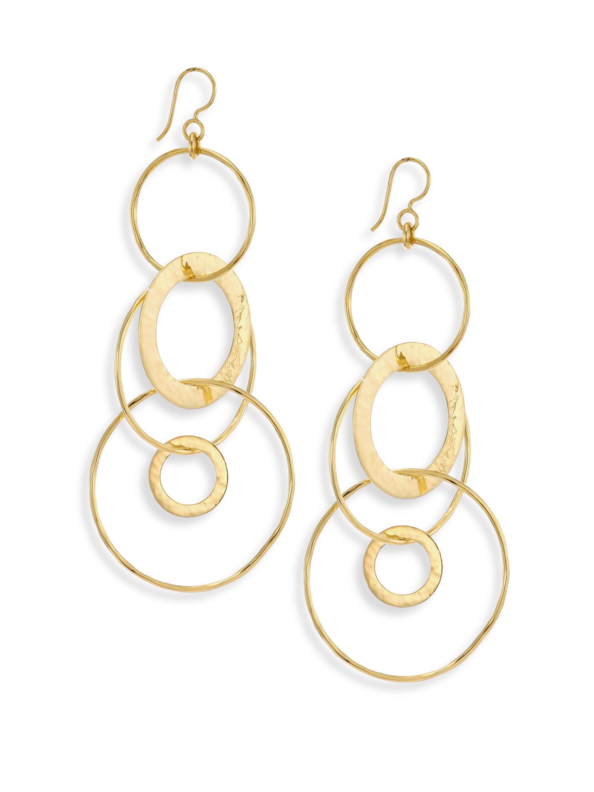 Ippolita Women's Classico Jumbo 18K Yellow Gold Hammered Jet Set Earrings - Gold