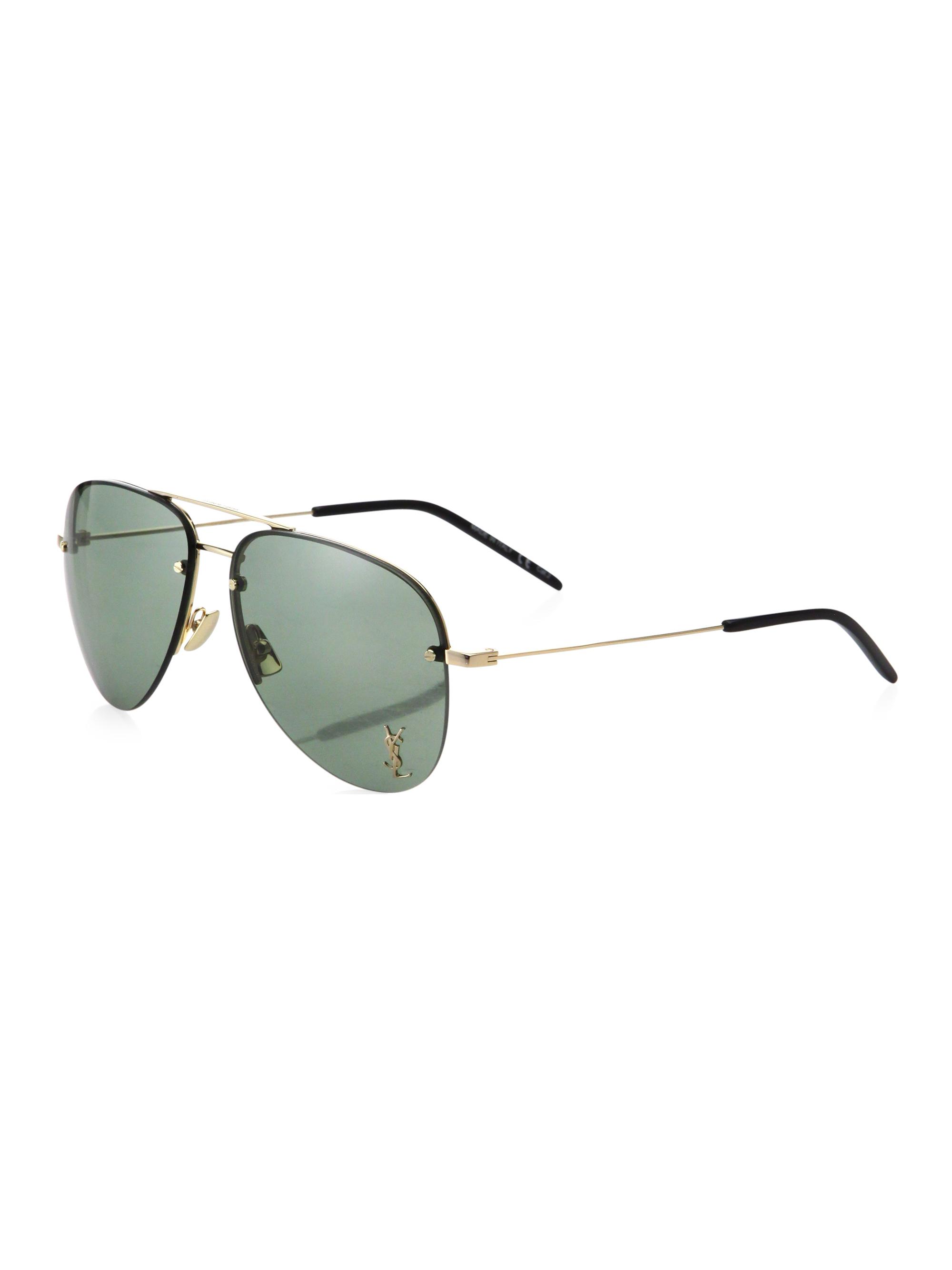 Saint Laurent Monogram 59MM Aviator Sunglasses | Saks Fifth Avenue