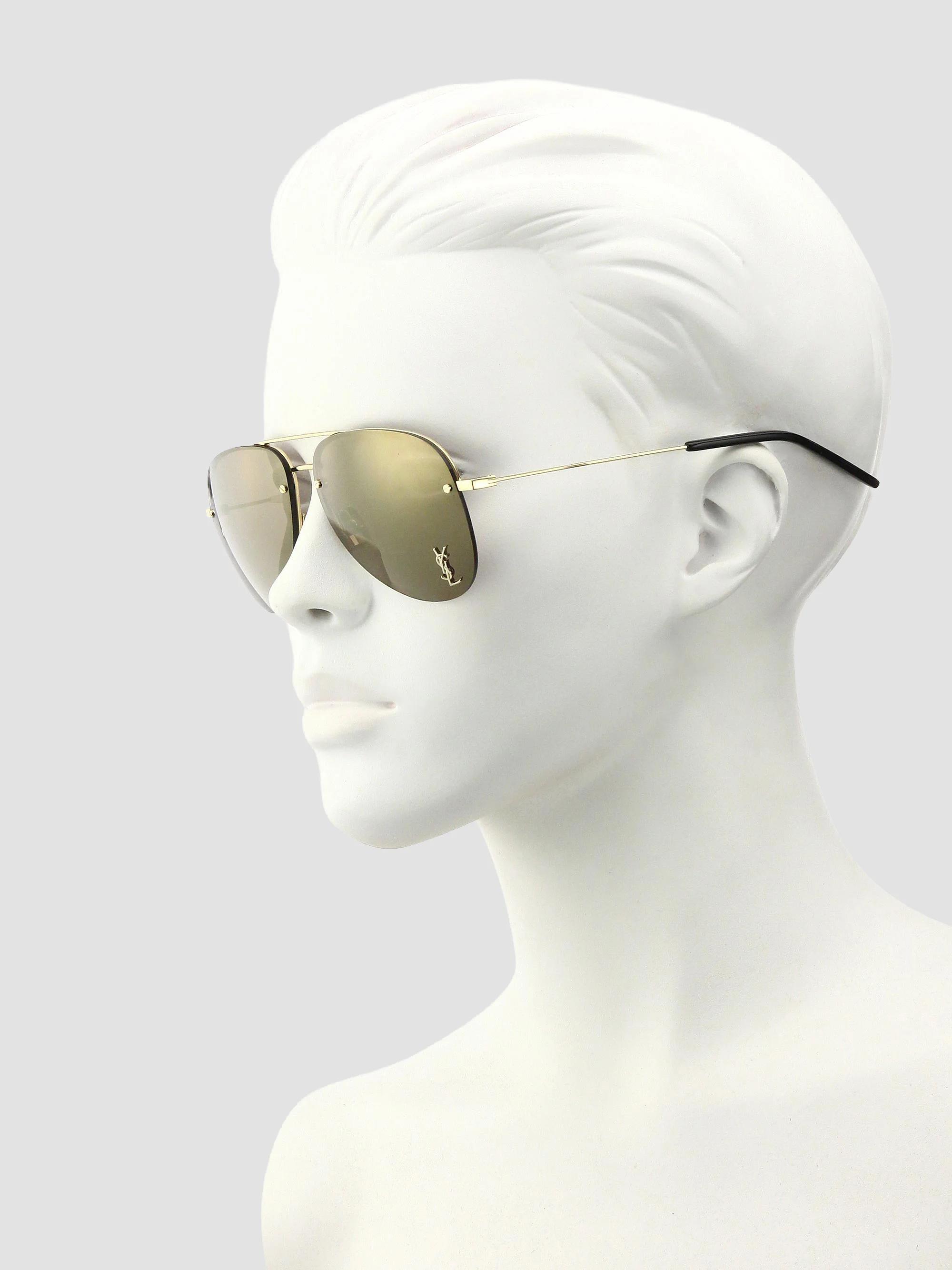 Saint Laurent Monogram 59MM Mirrored Aviator Sunglasses | Saks