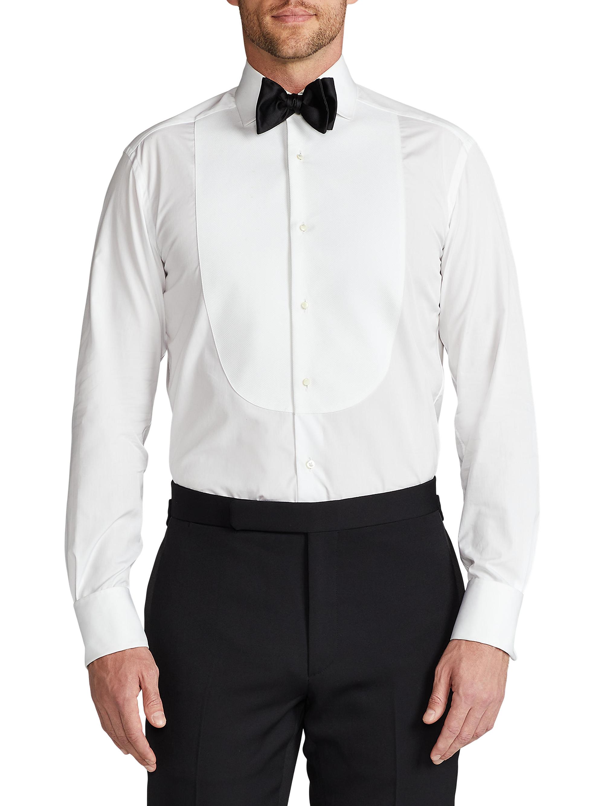 Ralph Lauren Purple Label Men's Aston Poplin Tuxedo Shirt - White