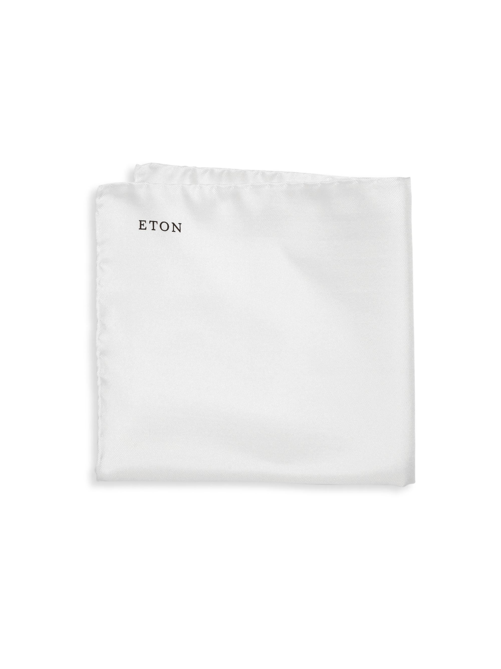 Eton Men's Silk Pocket Square - White