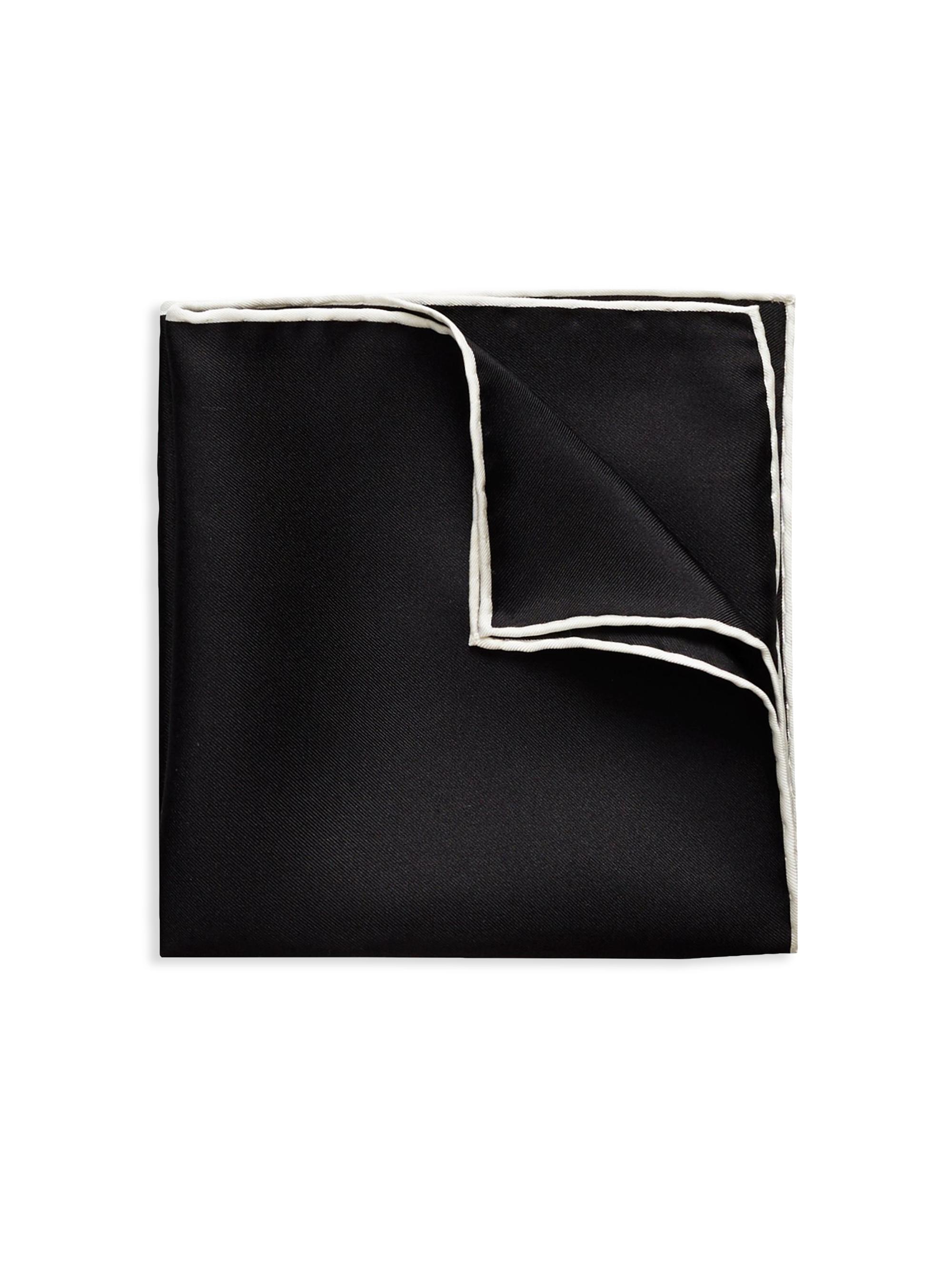 Eton Men's Silk Pocket Square - Black