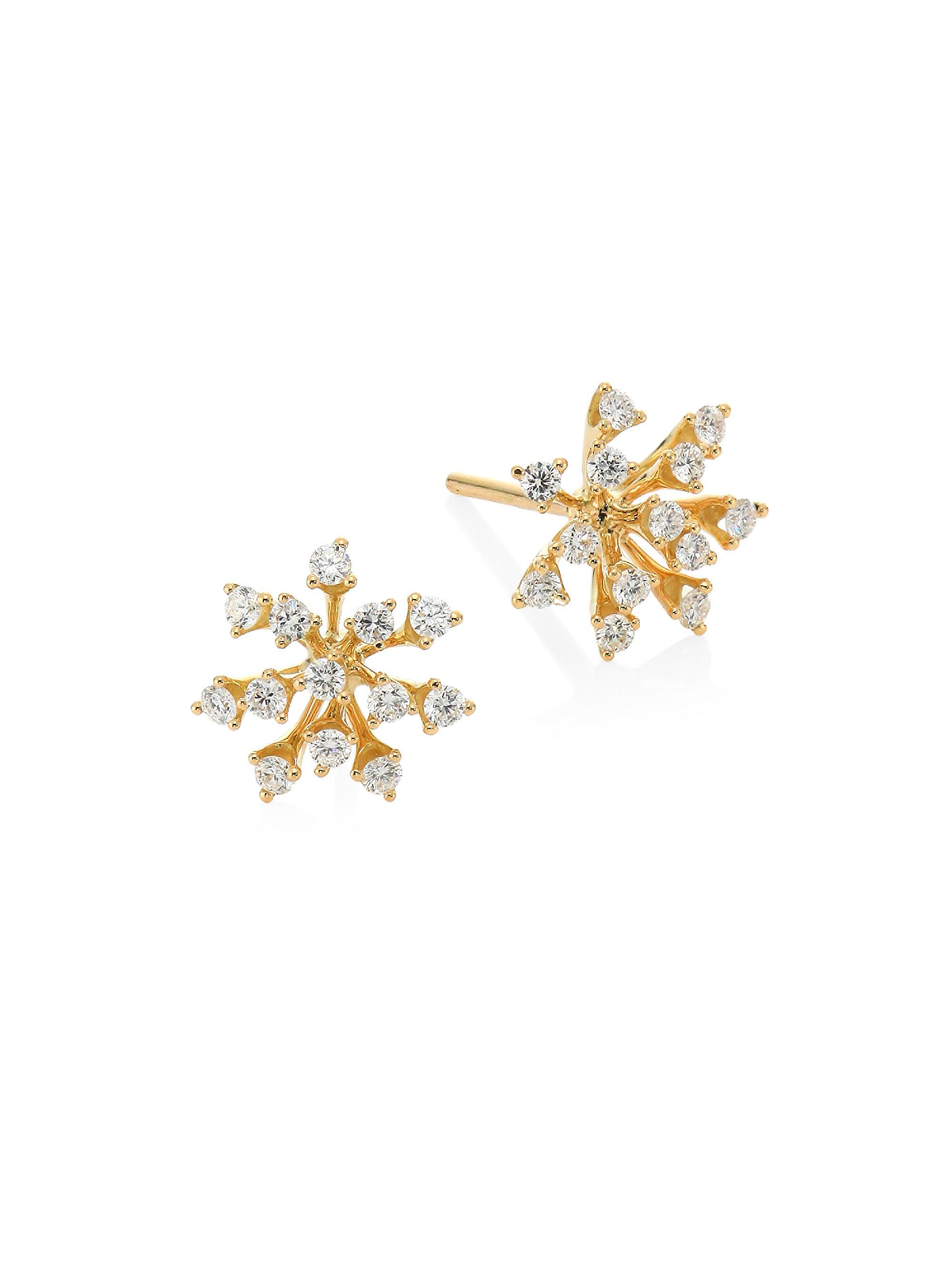 Hueb Women's Modern Diamond & 18K Yellow Gold Stud Earrings