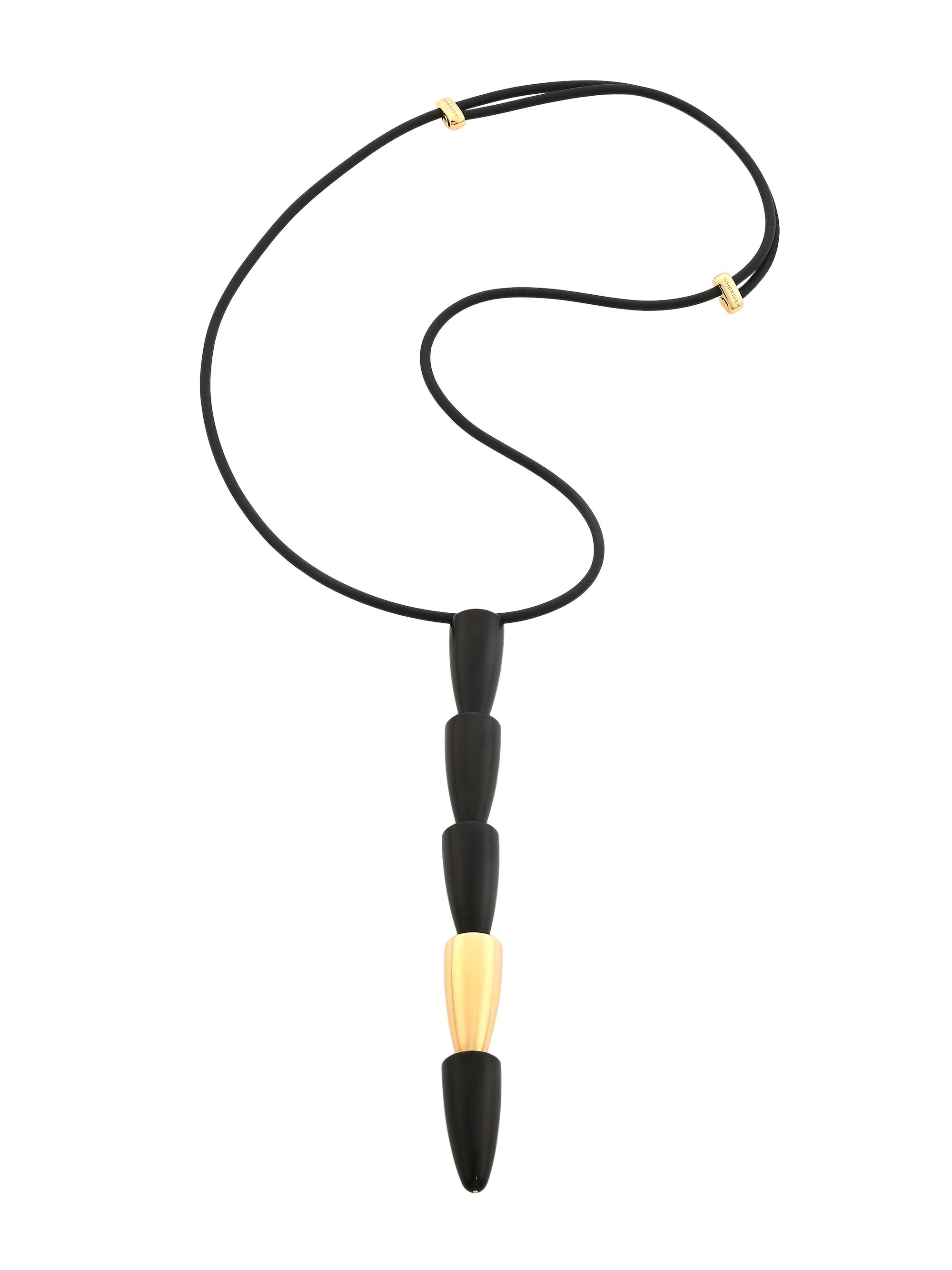 Vhernier Women's Calla 18K Rose Gold & Ebony Pendant Necklace - Black Gold