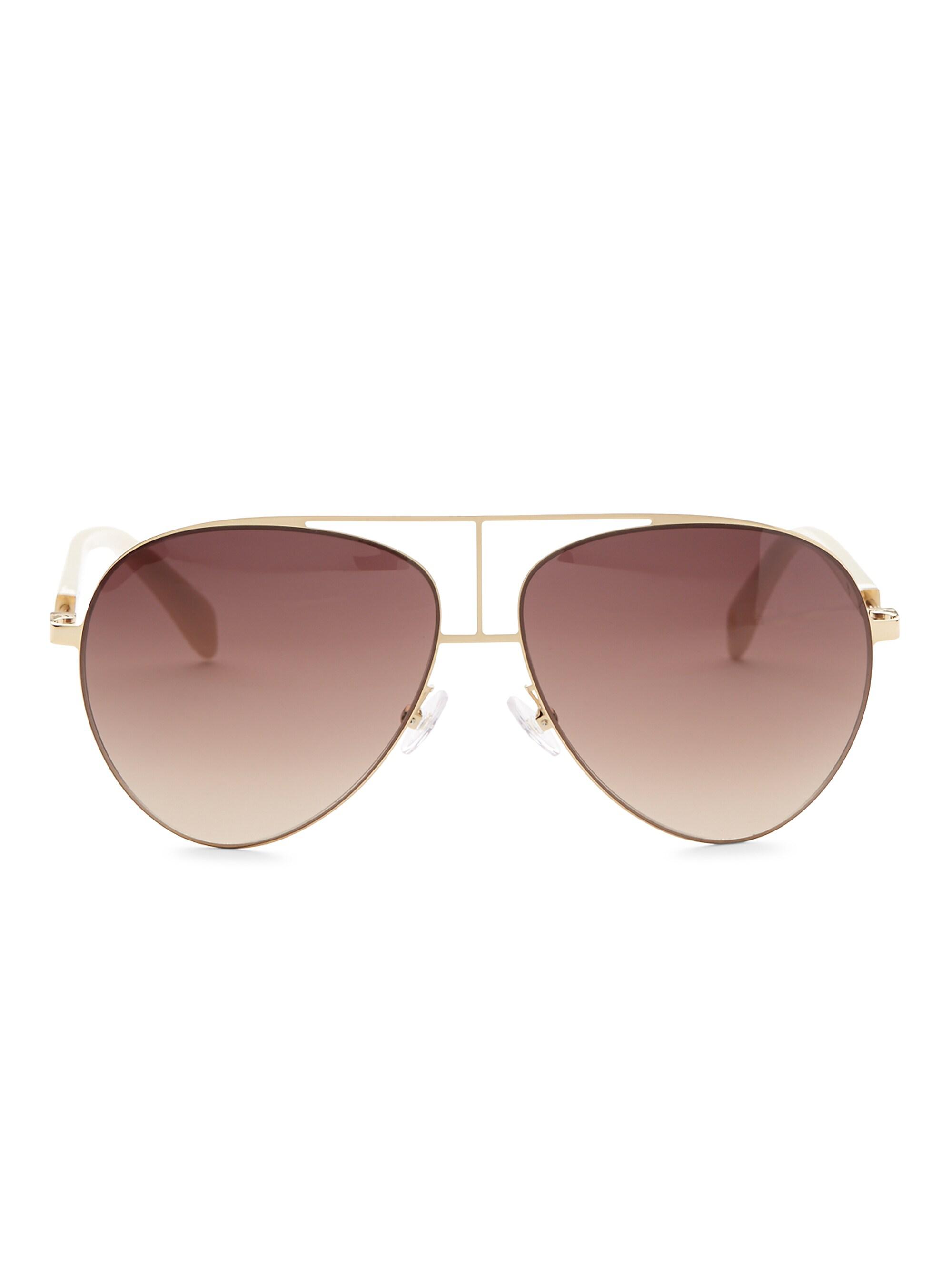Balmain Men's 60MM Aviator Sunglasses - Gold Brown