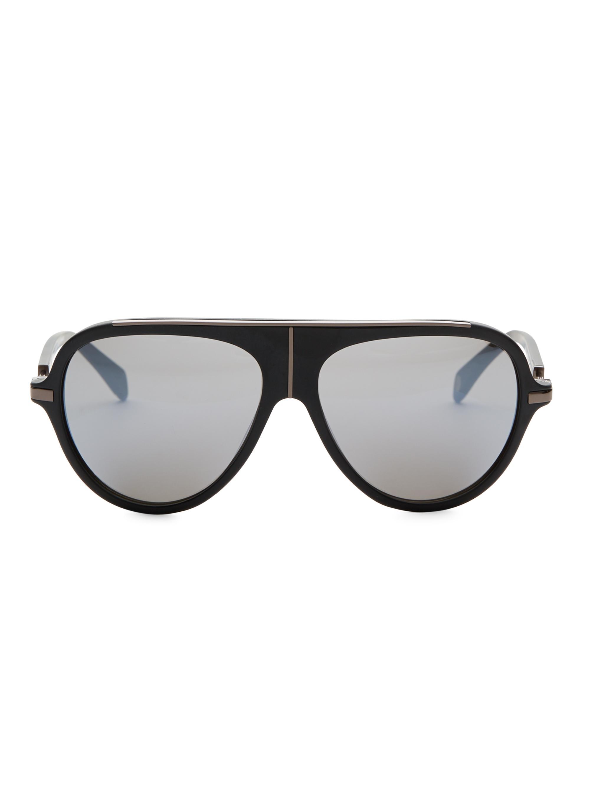Balmain Men's Tinted Lens 59MM Aviator Sunglasses - Black Silver