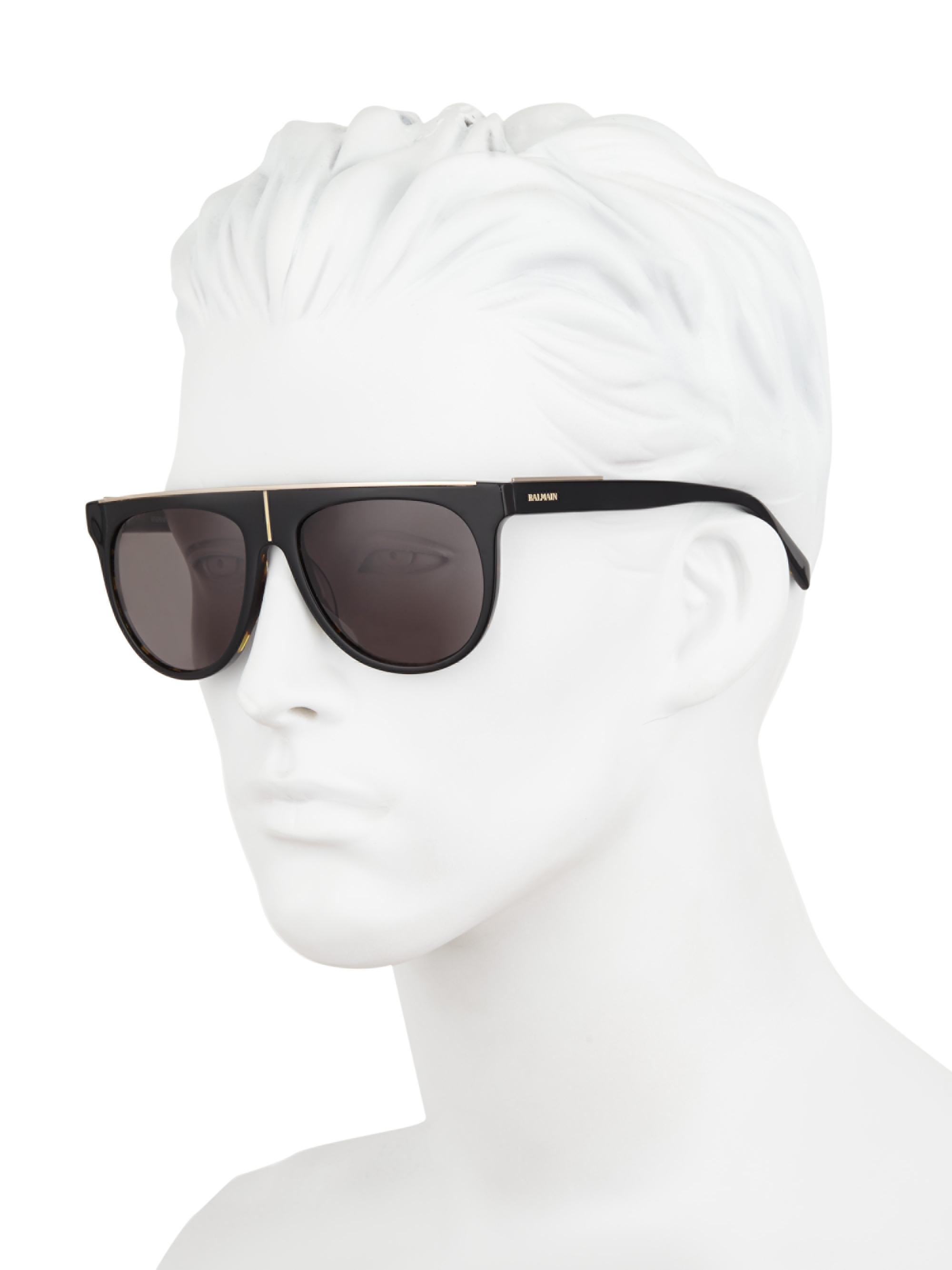 Balmain Flat Top 55MM Aviator Sunglasses | Saks Fifth Avenue display picture 1