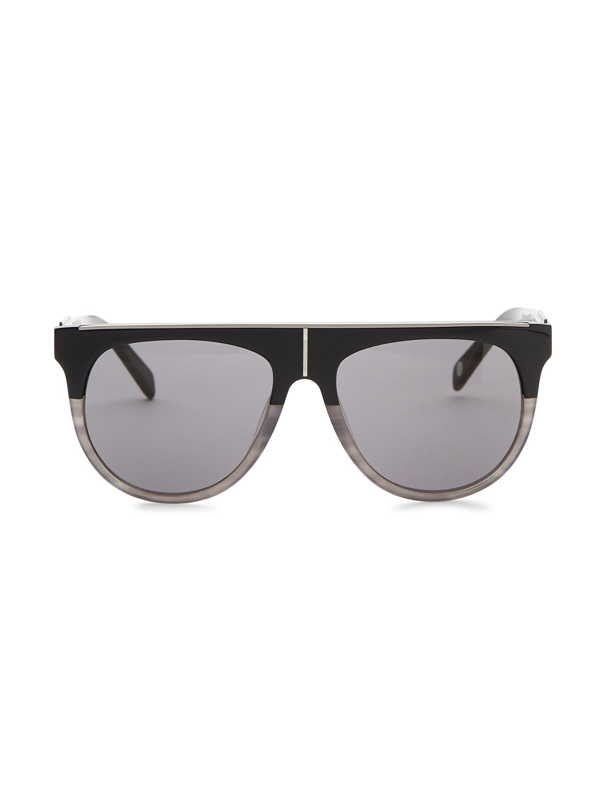 Balmain Flat Top 55MM Aviator Sunglasses - Black