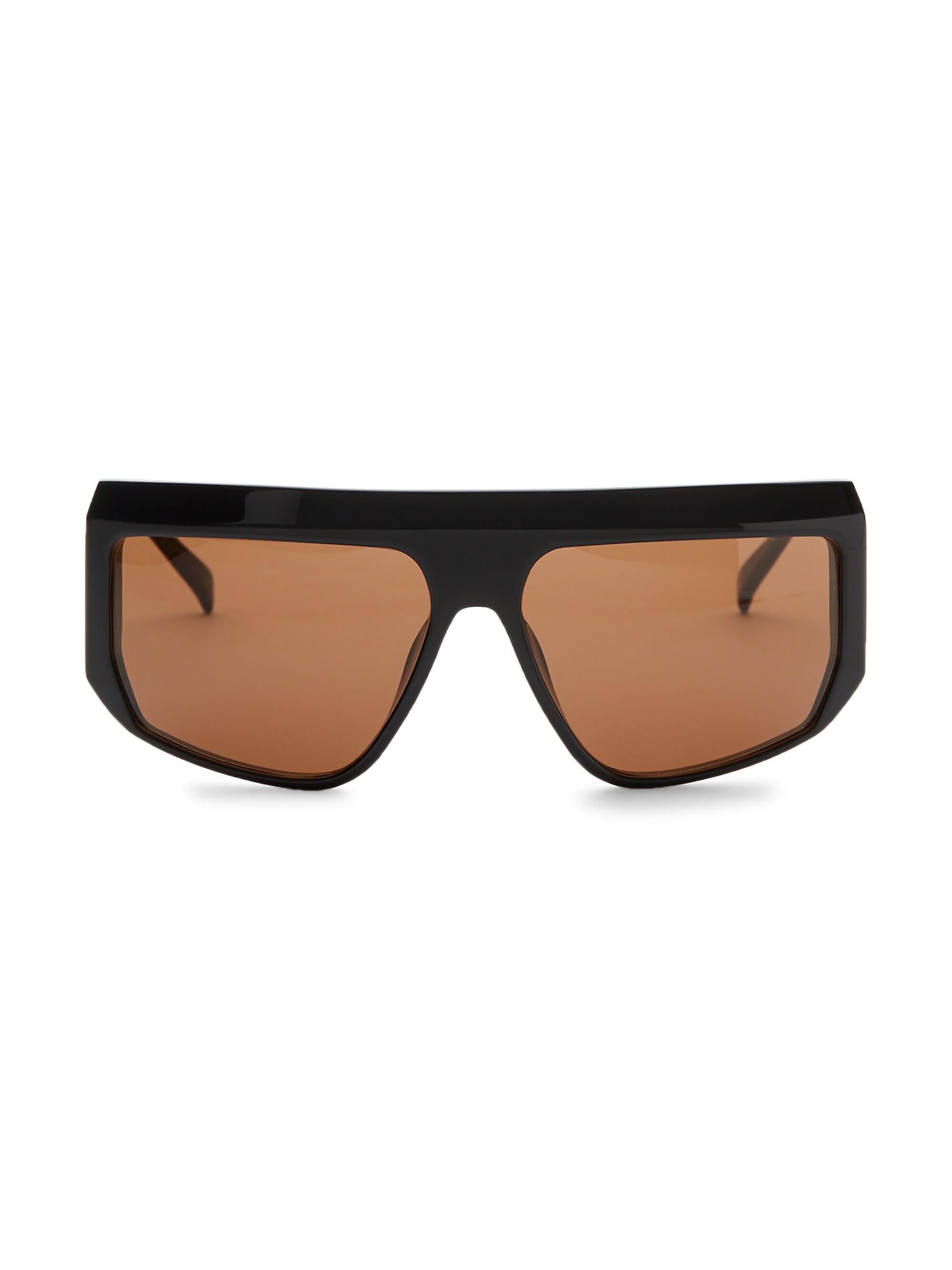 Balmain Men's 62MM Aviator Shield Sunglasses - Black Brown
