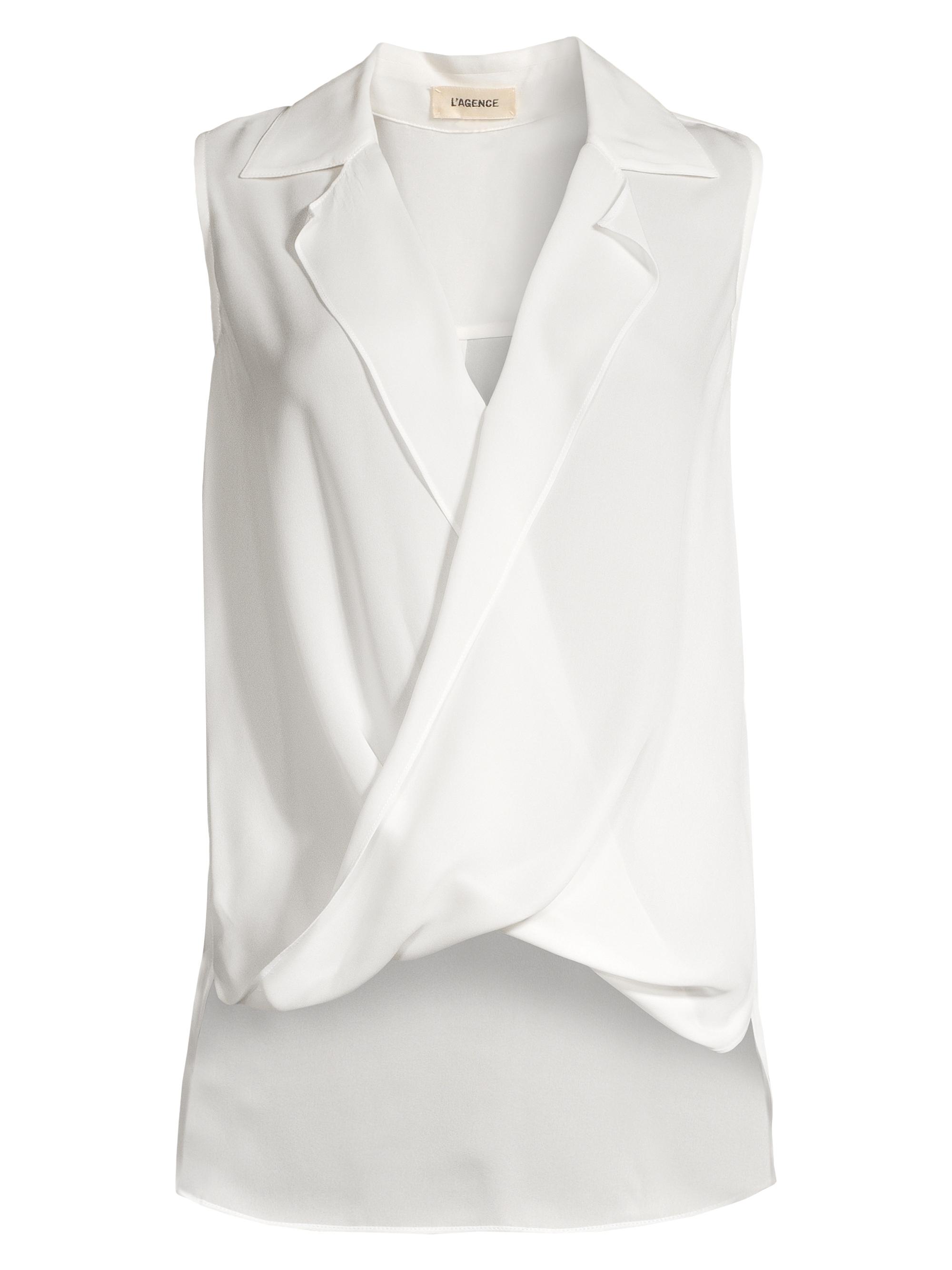 L'AGENCE Women's Freja Draped Silk Blouse -
