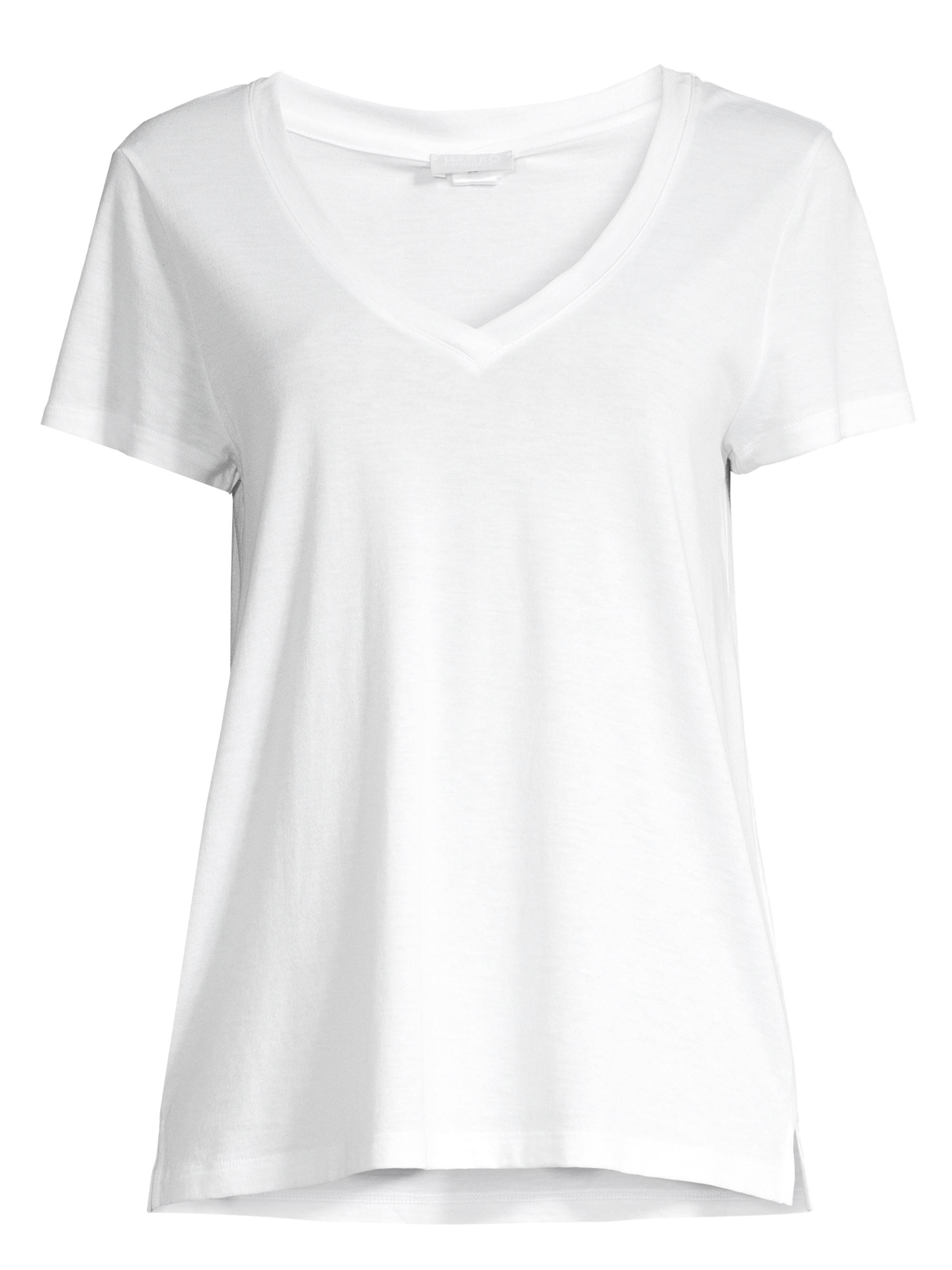 Hanro Women's Sleep and Lounge Short Sleeve Knit Top - White