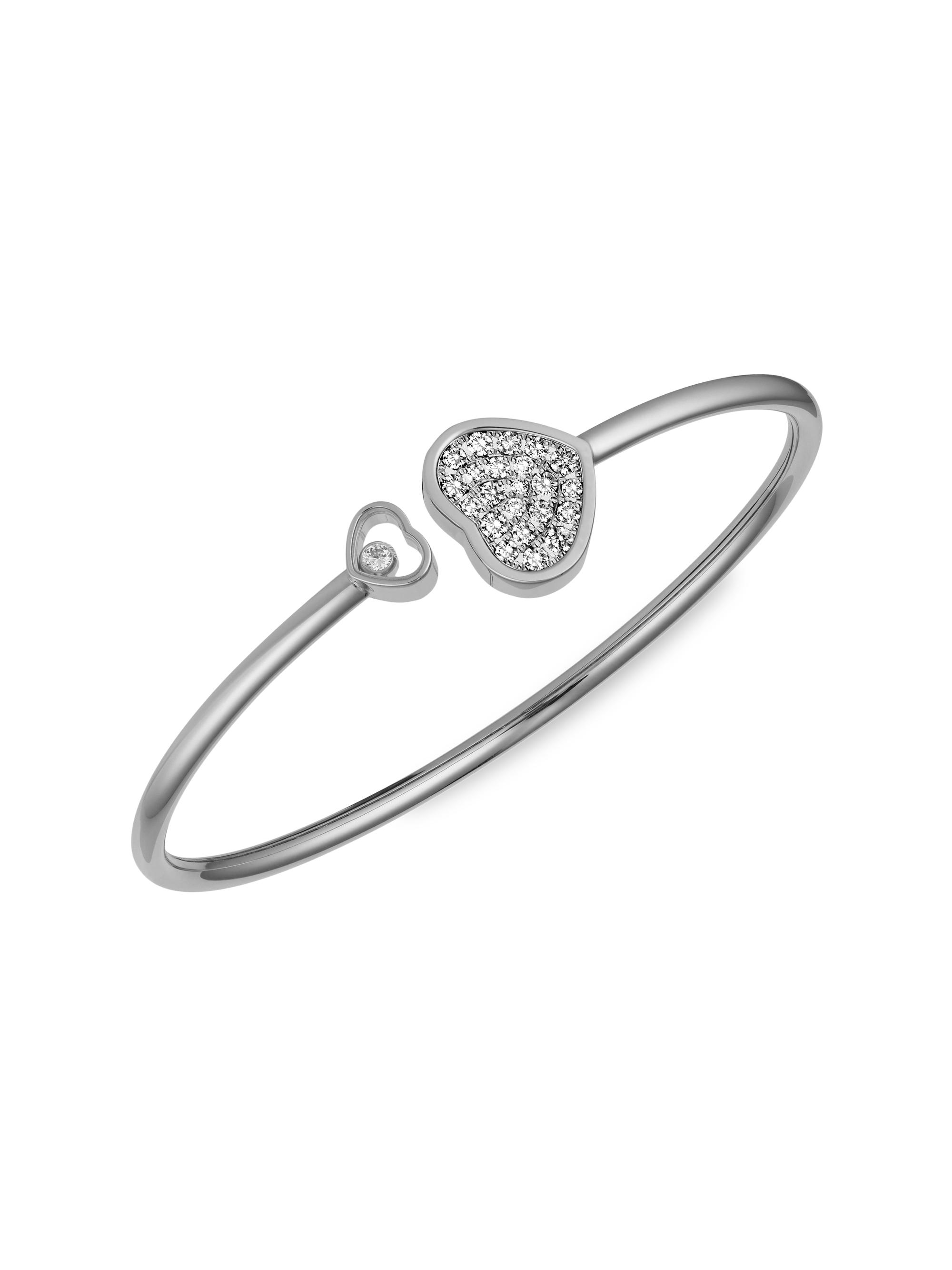 Chopard Women's Happy Hearts 18K White Gold & Diamond Bangle