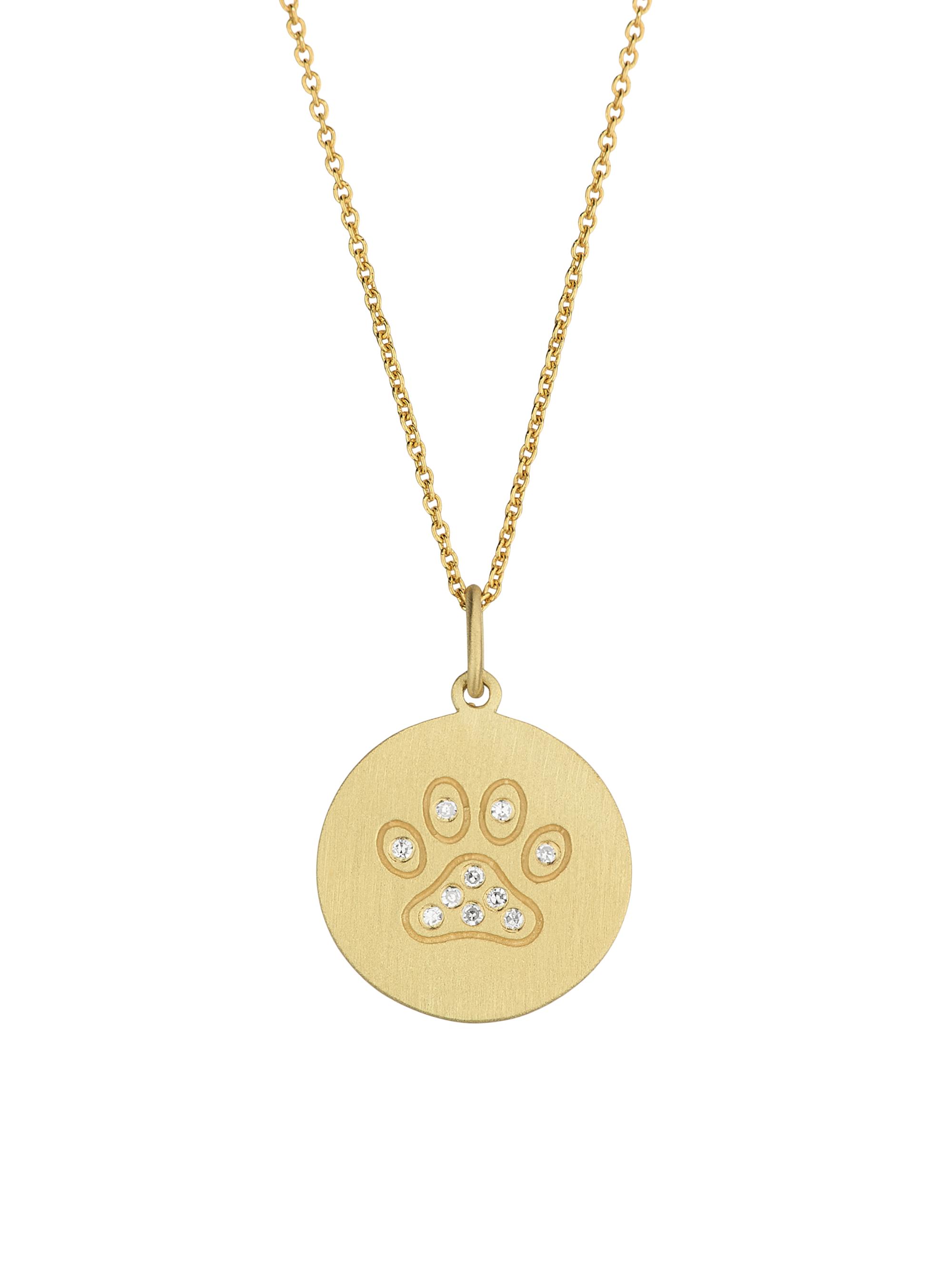 Roberto Coin Women's Tiny Treasures 18K Yellow Gold & 0.03 TCW Diamond Paw Pendant Necklace - Yellow Gold